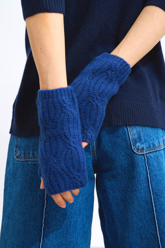 iris mitaines 6 fils minuit 100% cachemire