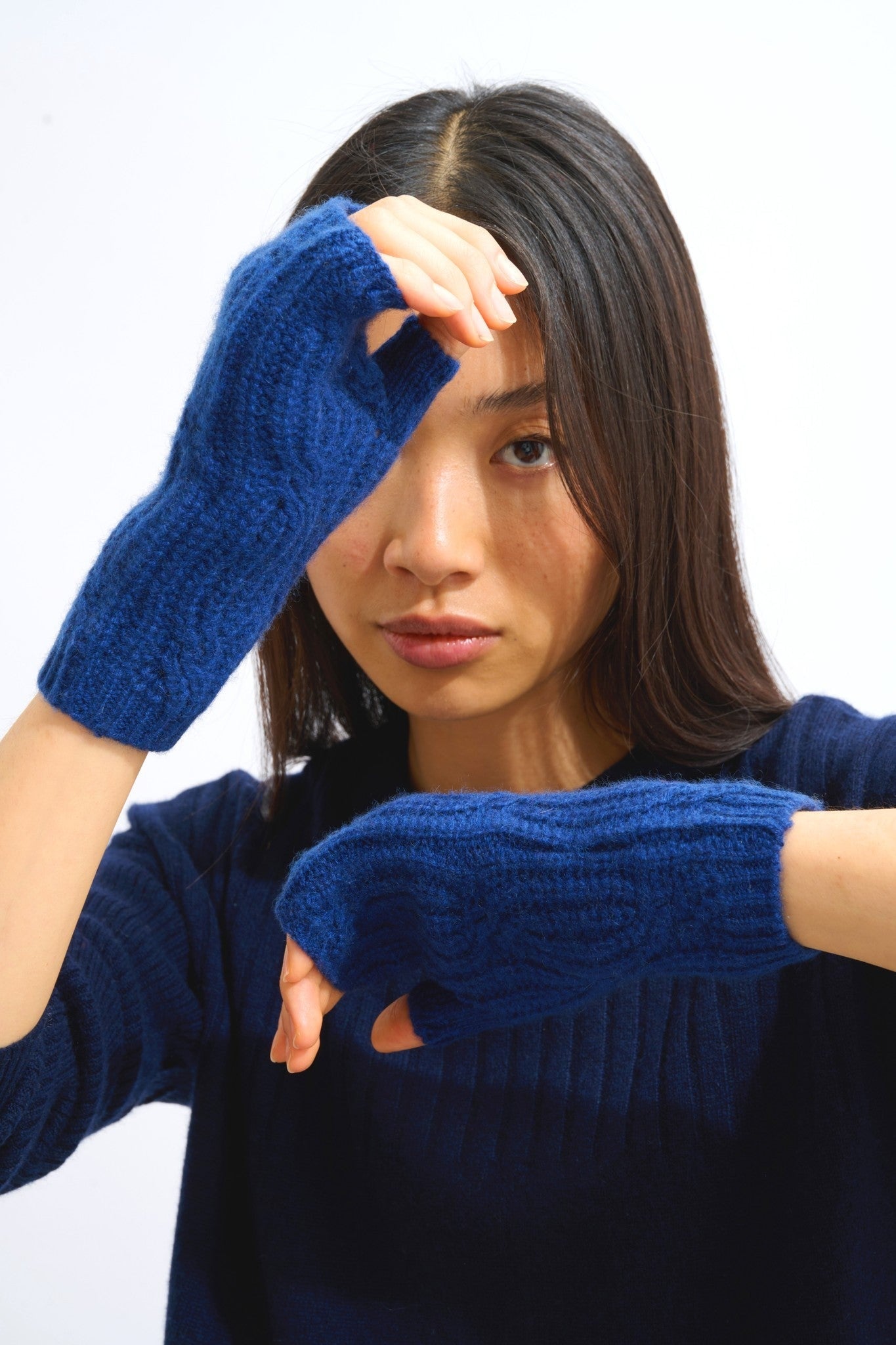 iris mitaines 6 fils minuit 100% cachemire