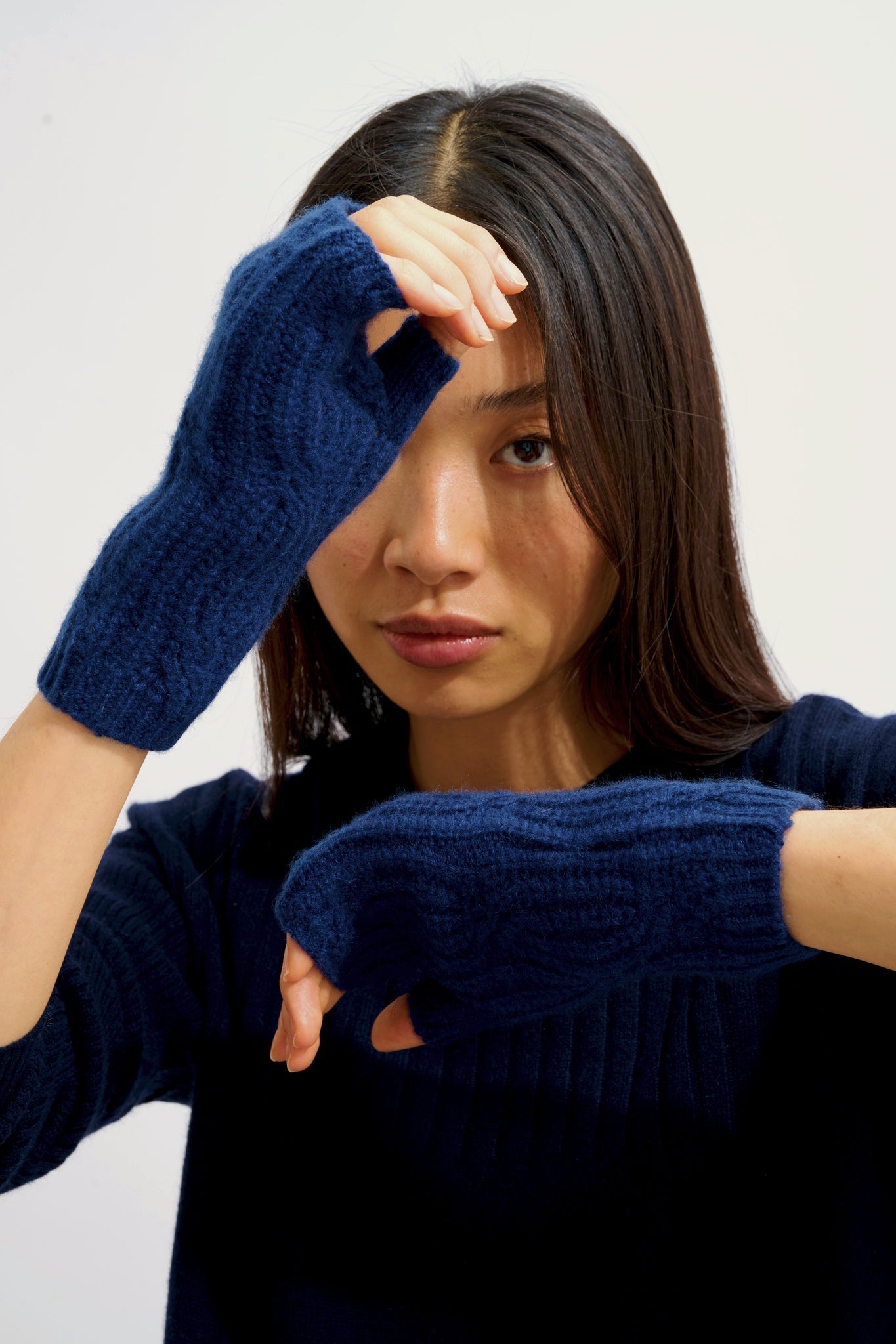 IRIS mitaines 6 fils minuit 100% cachemire