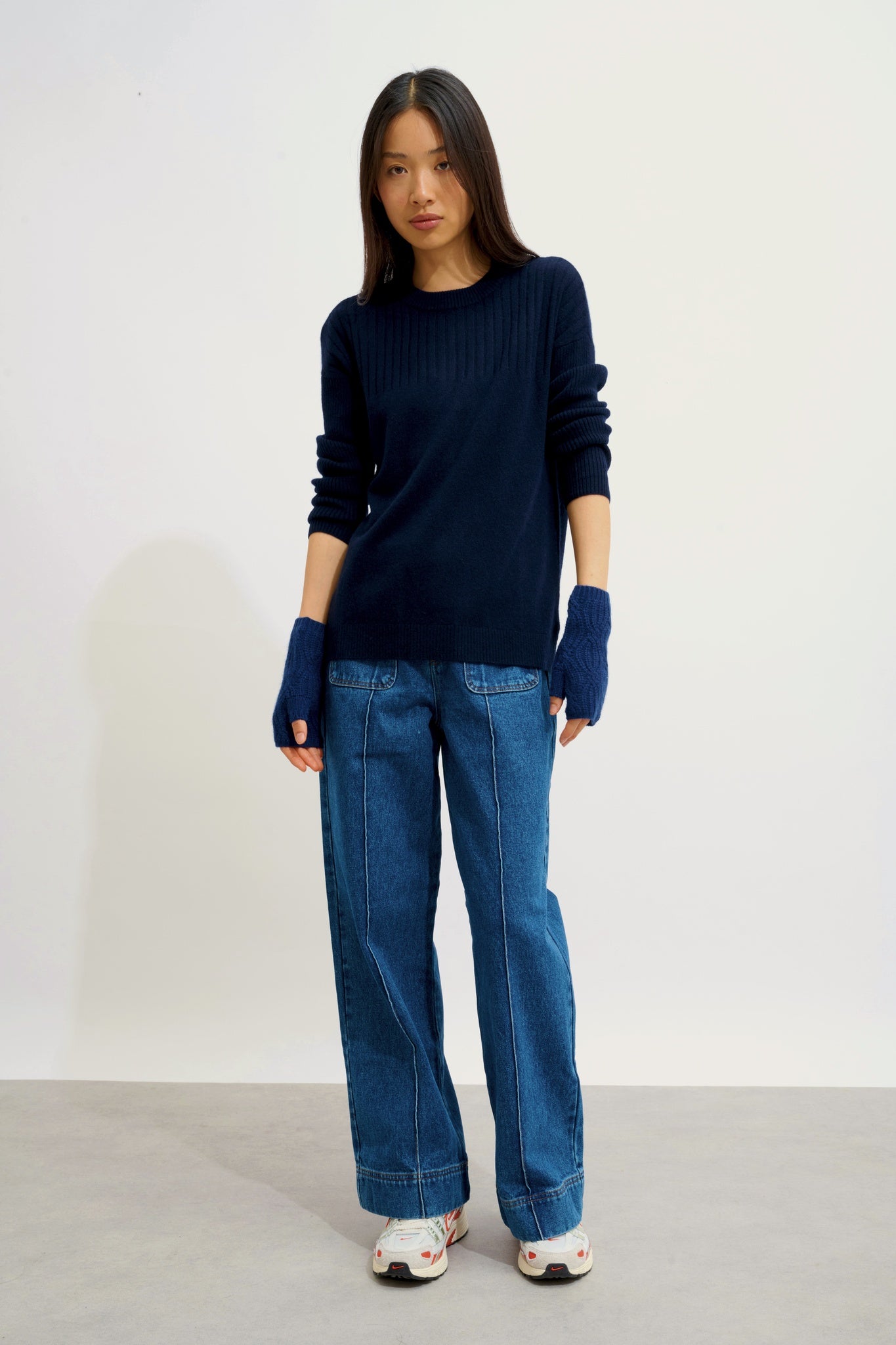 IRIS mitaines 6 fils minuit 100% cachemire