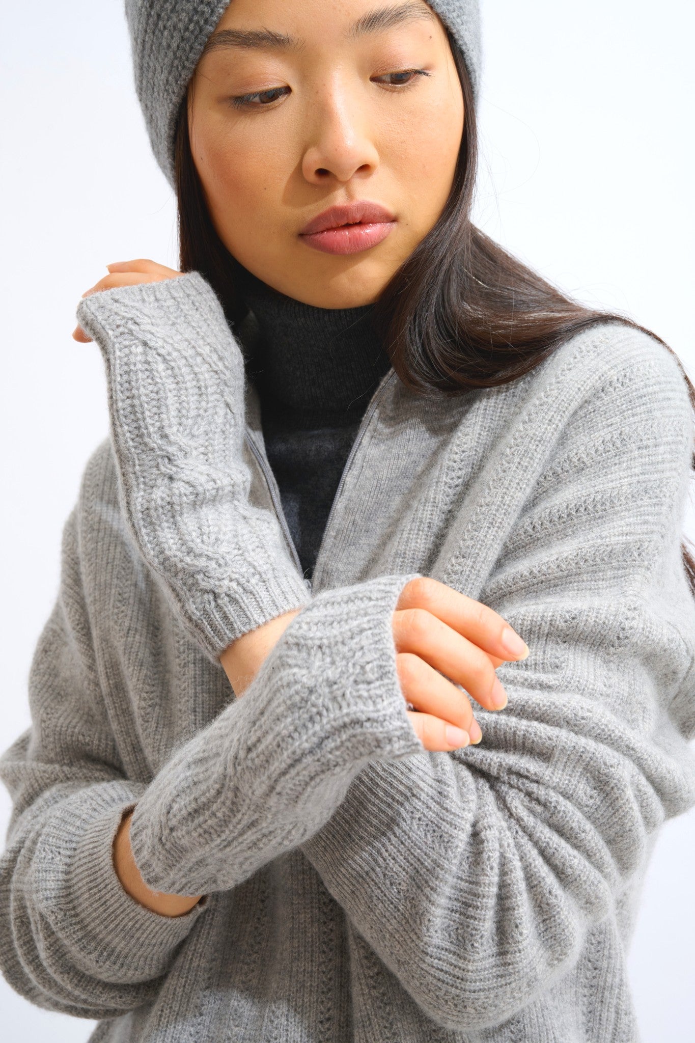 iris mitaines 6 fils nuage chiné 100% cachemire