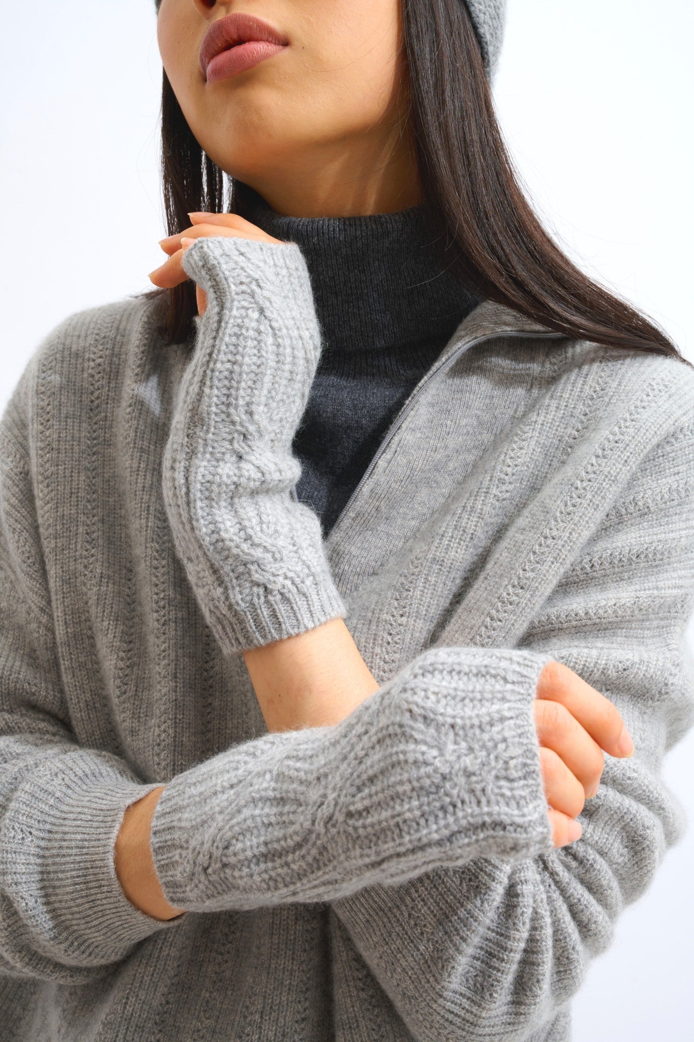 iris mitaines 6 fils nuage chiné 100% cachemire