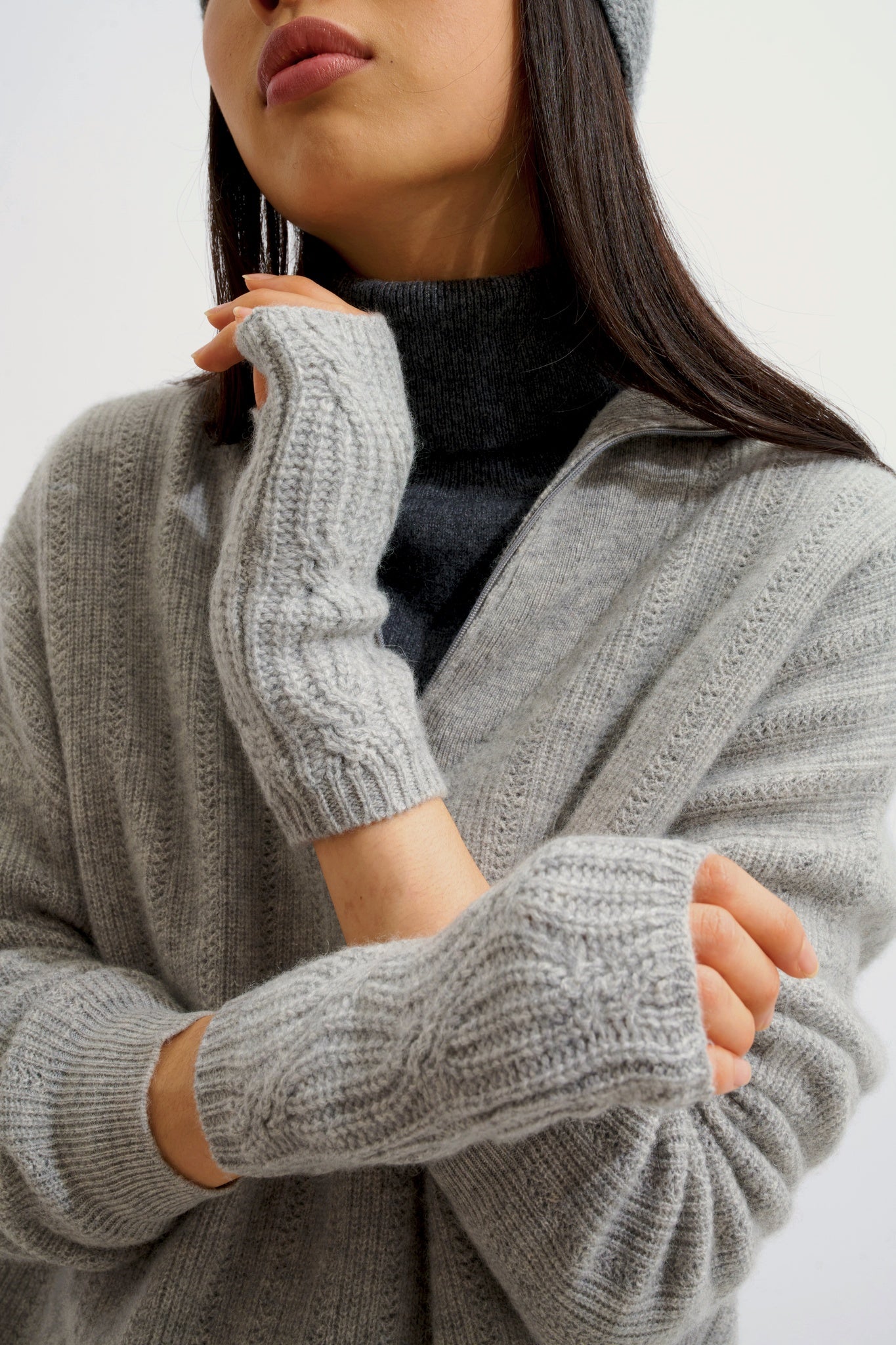 IRIS mitaines 6 fils nuage chiné 100% cachemire