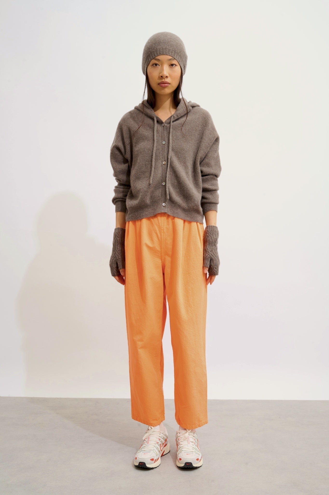 IRIS mitaines 6 fils taupe chiné 100% cachemire