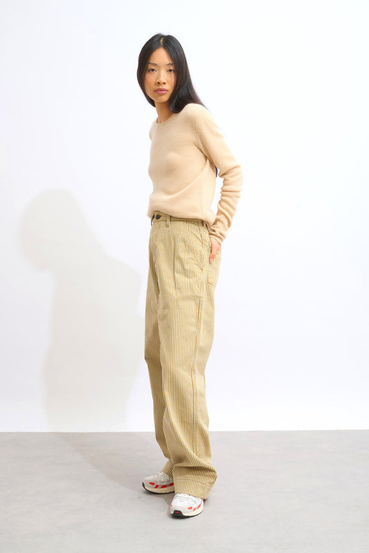 ivy pull col rond 4 fils beige 100% cachemire