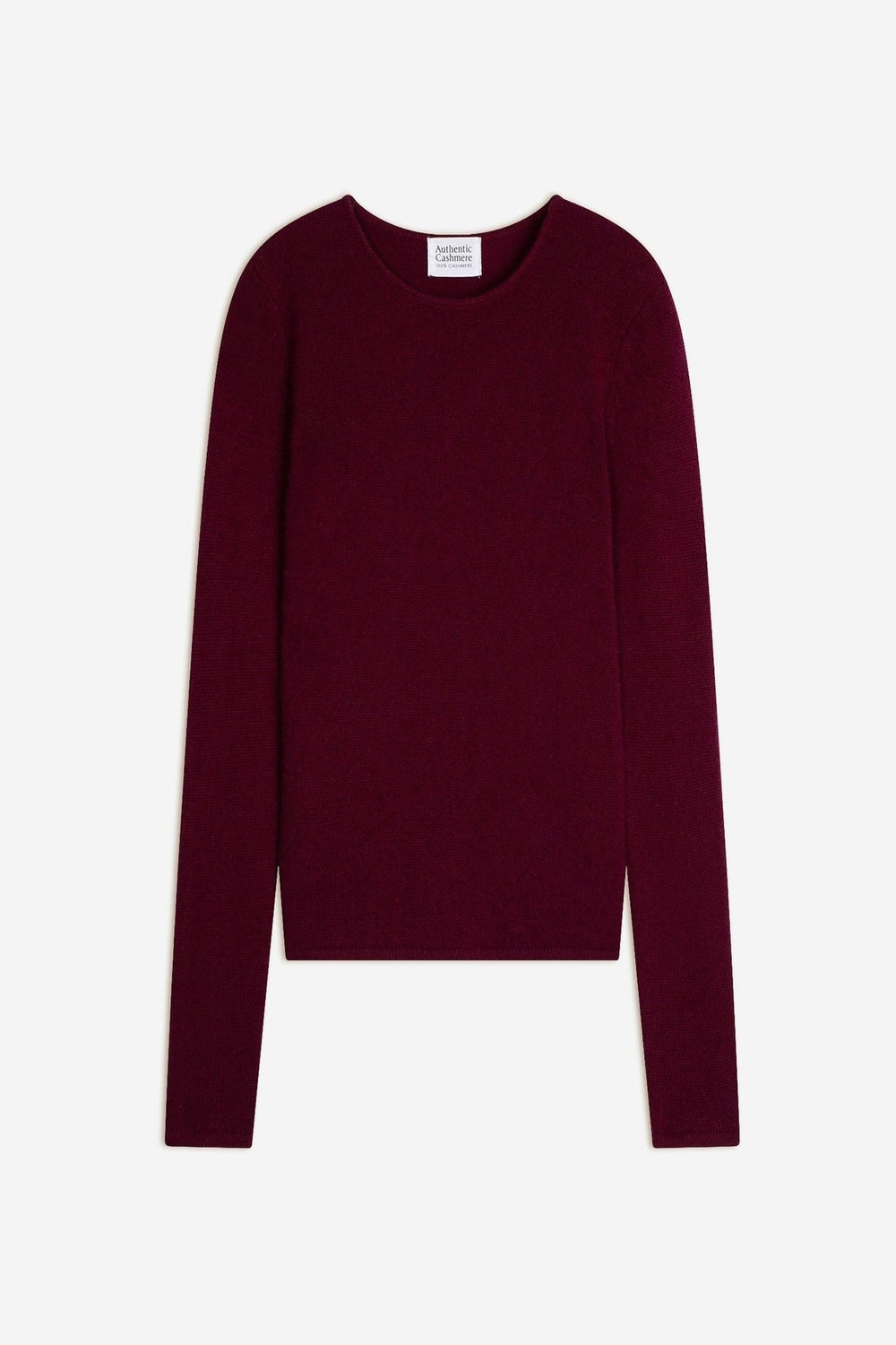 ivy pull col rond 4 fils bordeaux 100% cachemire