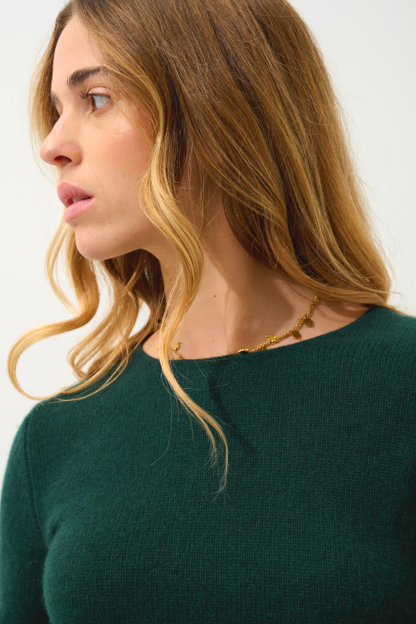 IVY cypress 4-thread round-neck sweater 100% cashmere