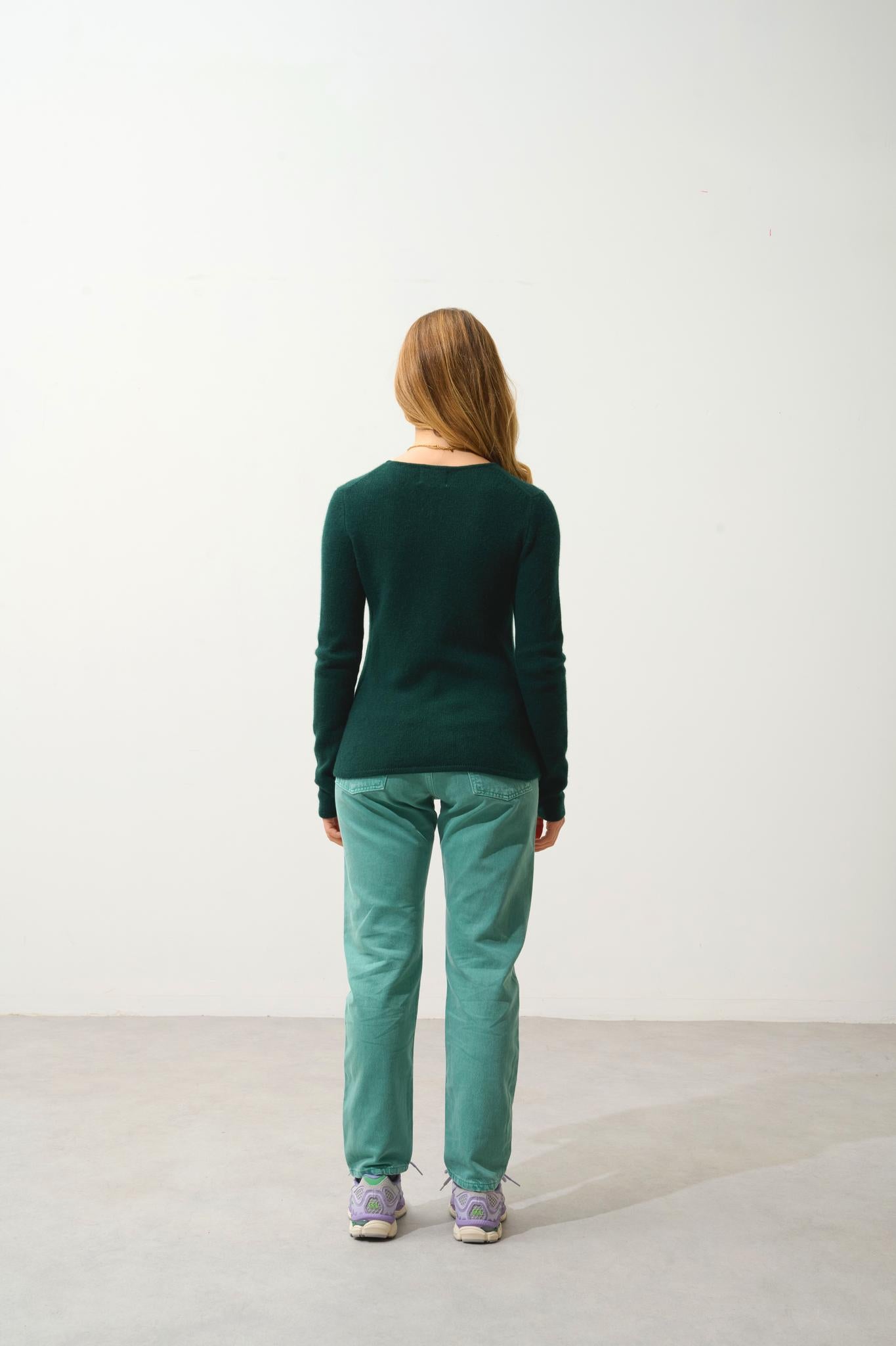 IVY cypress 4-thread round-neck sweater 100% cashmere