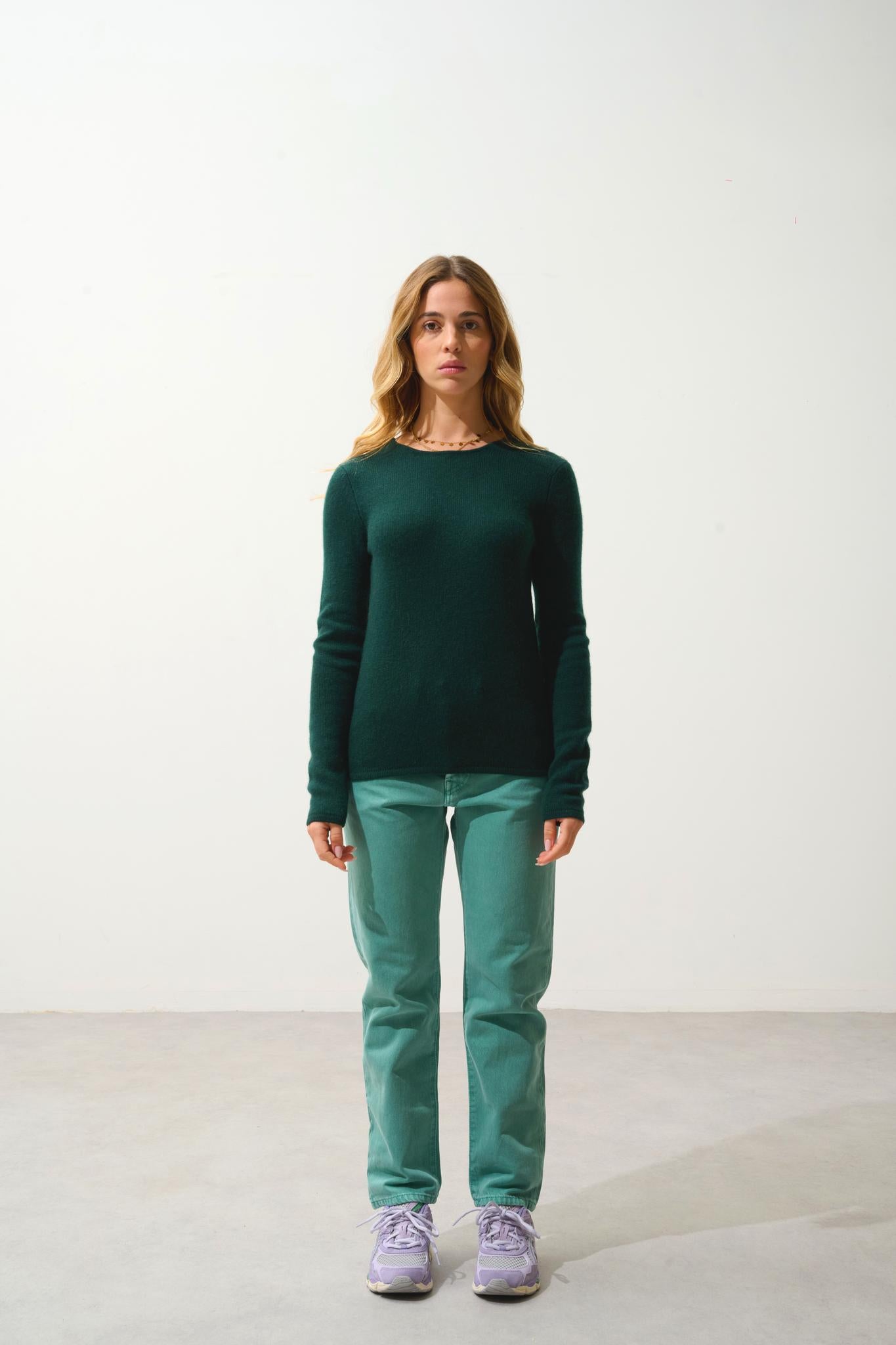 IVY cypress 4-thread round-neck sweater 100% cashmere