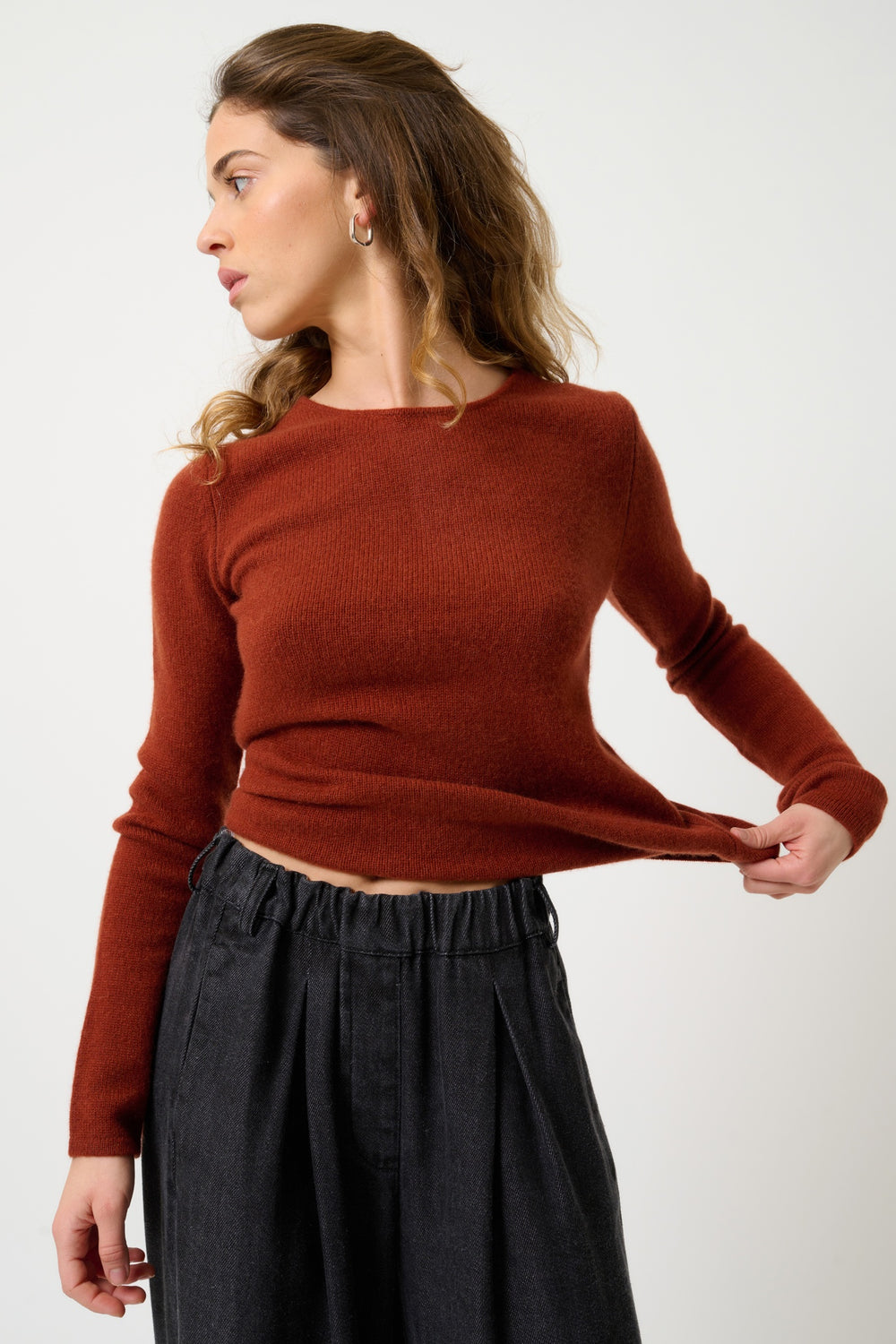 IVY 4-fädiger Eichhörnchen-Rundhalspullover, 100 % Kaschmir