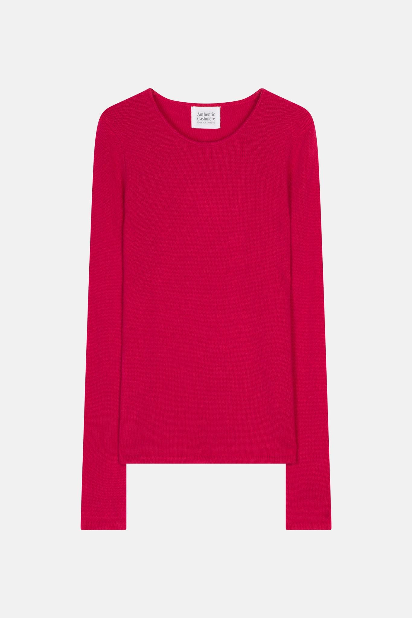 IVY Pullover mit Rundhalsausschnitt 4-fädig fuchsia 100% Kaschmir