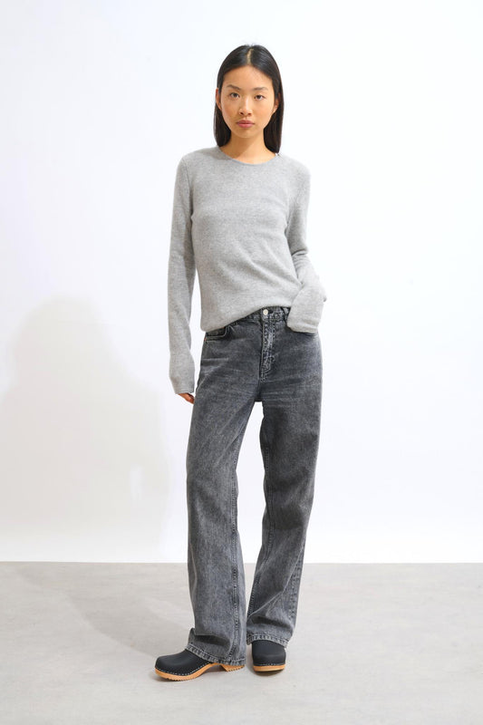 IVY 4-thread mottled cloud round-neck sweater 100% cashmere