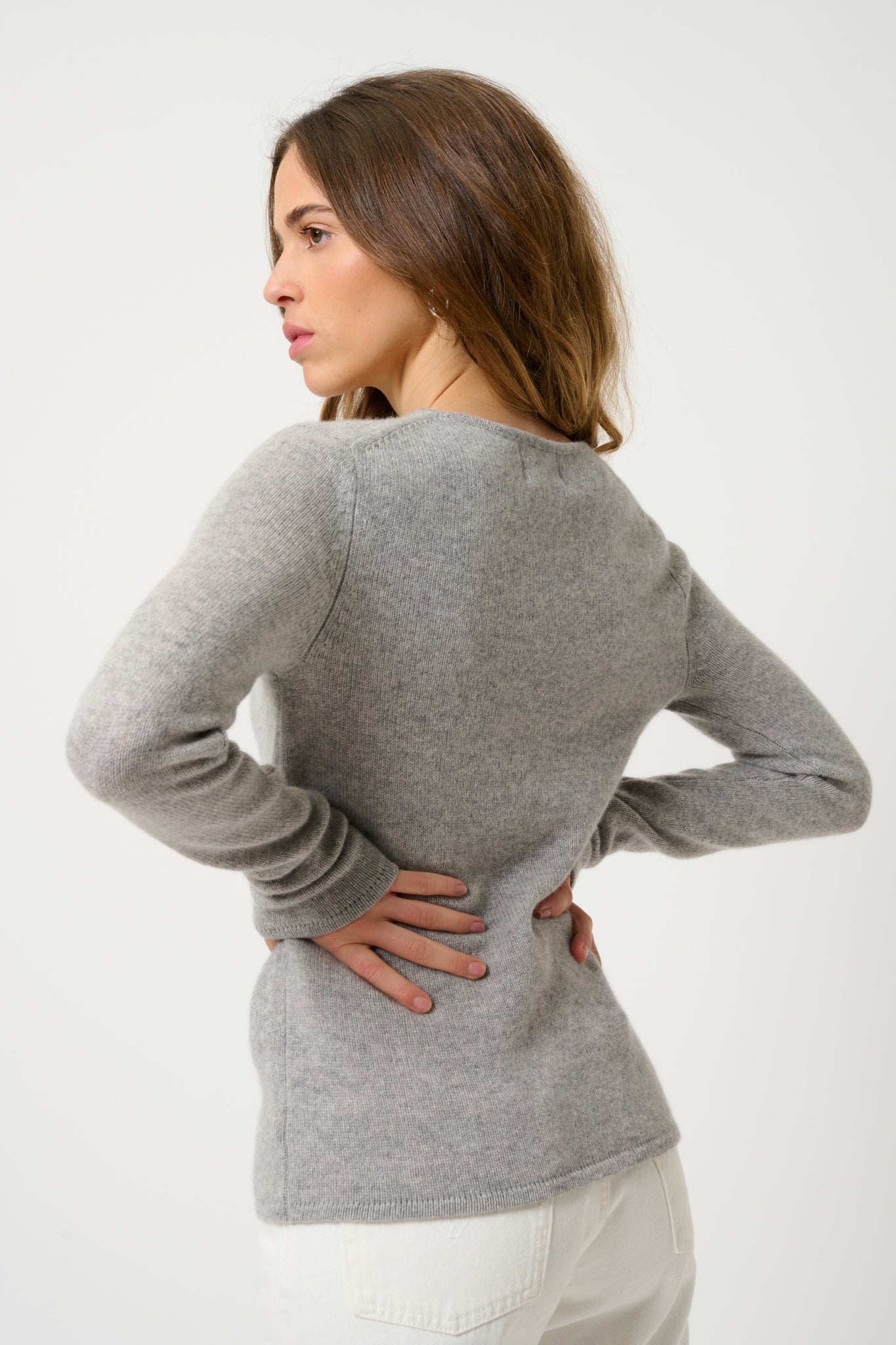 IVY pull col rond 4 fils nuage chiné 100% cachemire