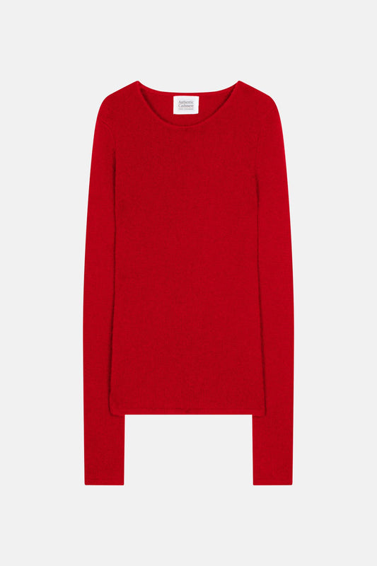 IVY pull col rond 4 fils rouge 100% cachemire