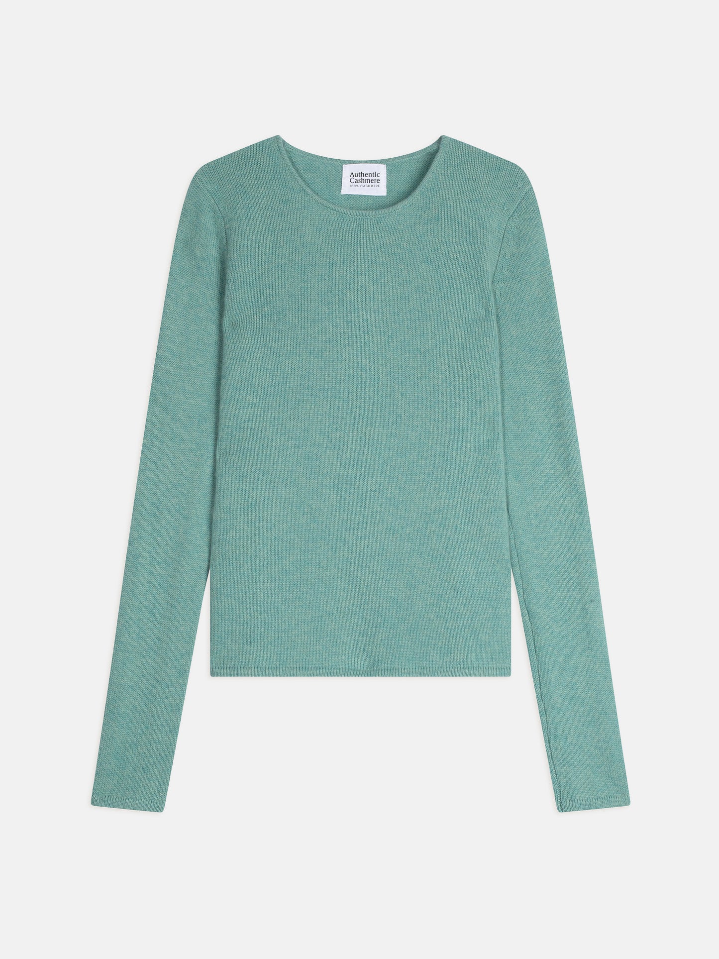 IVY 4-thread round-neck sweater mottled green 100% cashmere