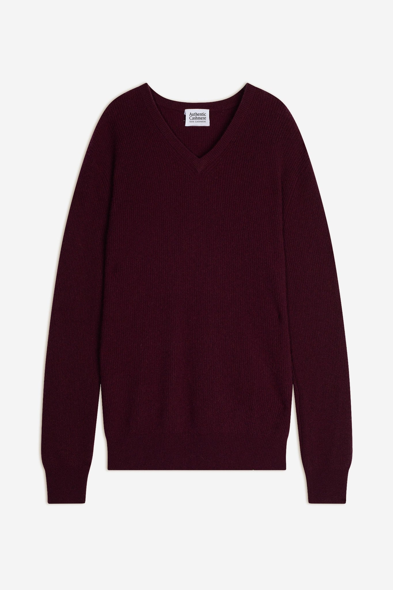 jardon pull col v mûre 100% cachemire