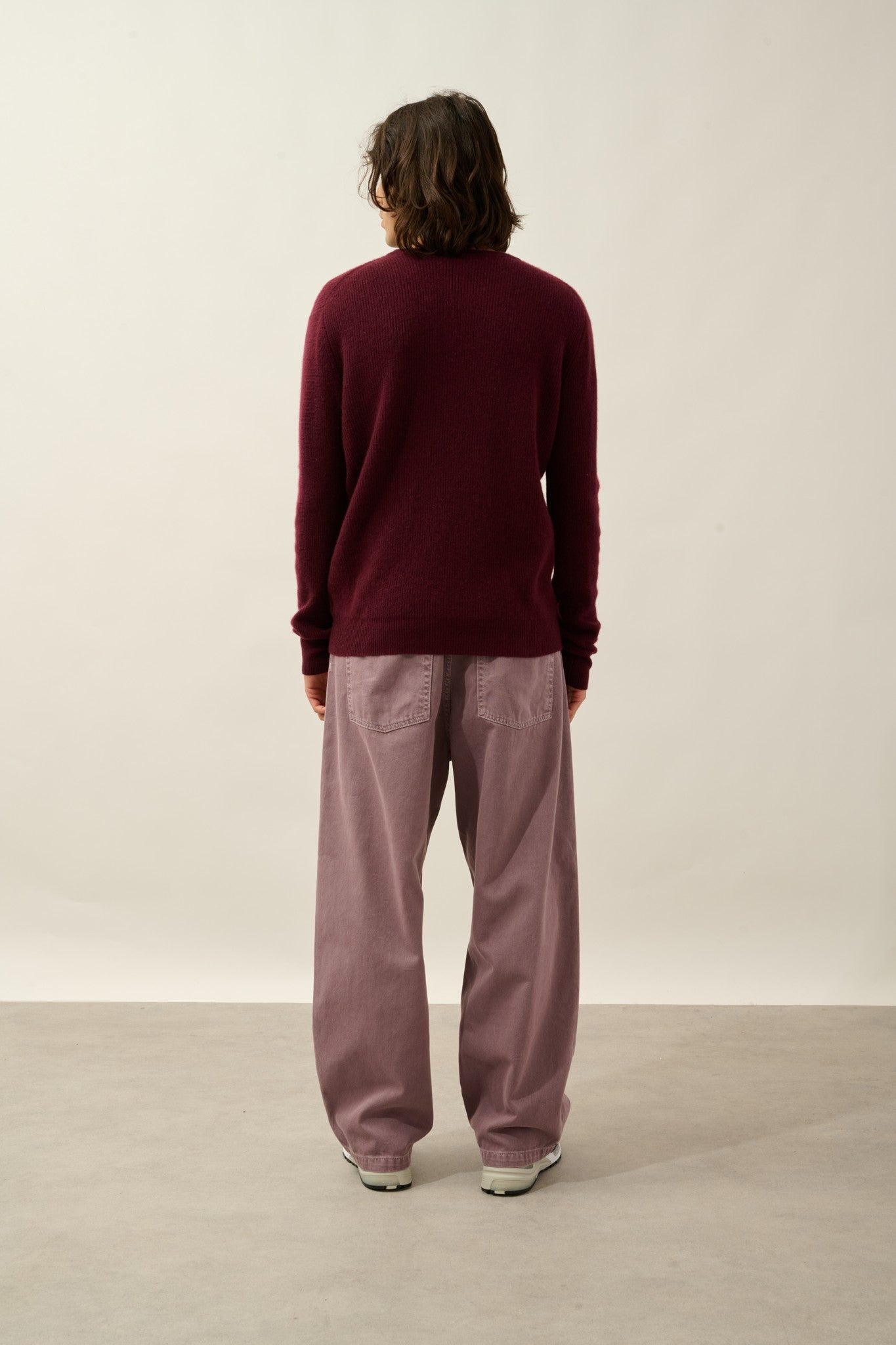 jardon pull col v mûre 100% cachemire