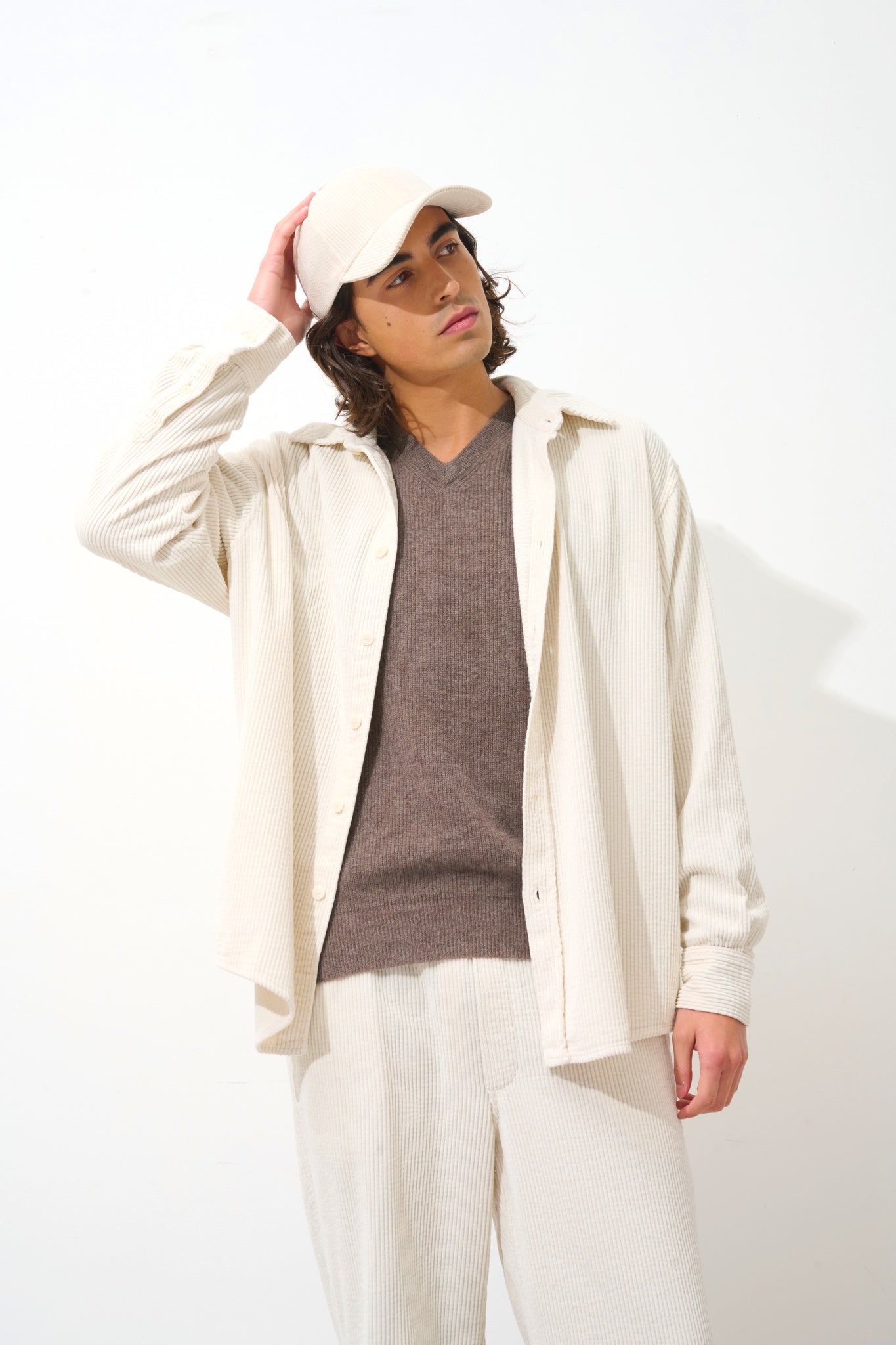 JARDON pull col v taupe chiné 100% cachemire