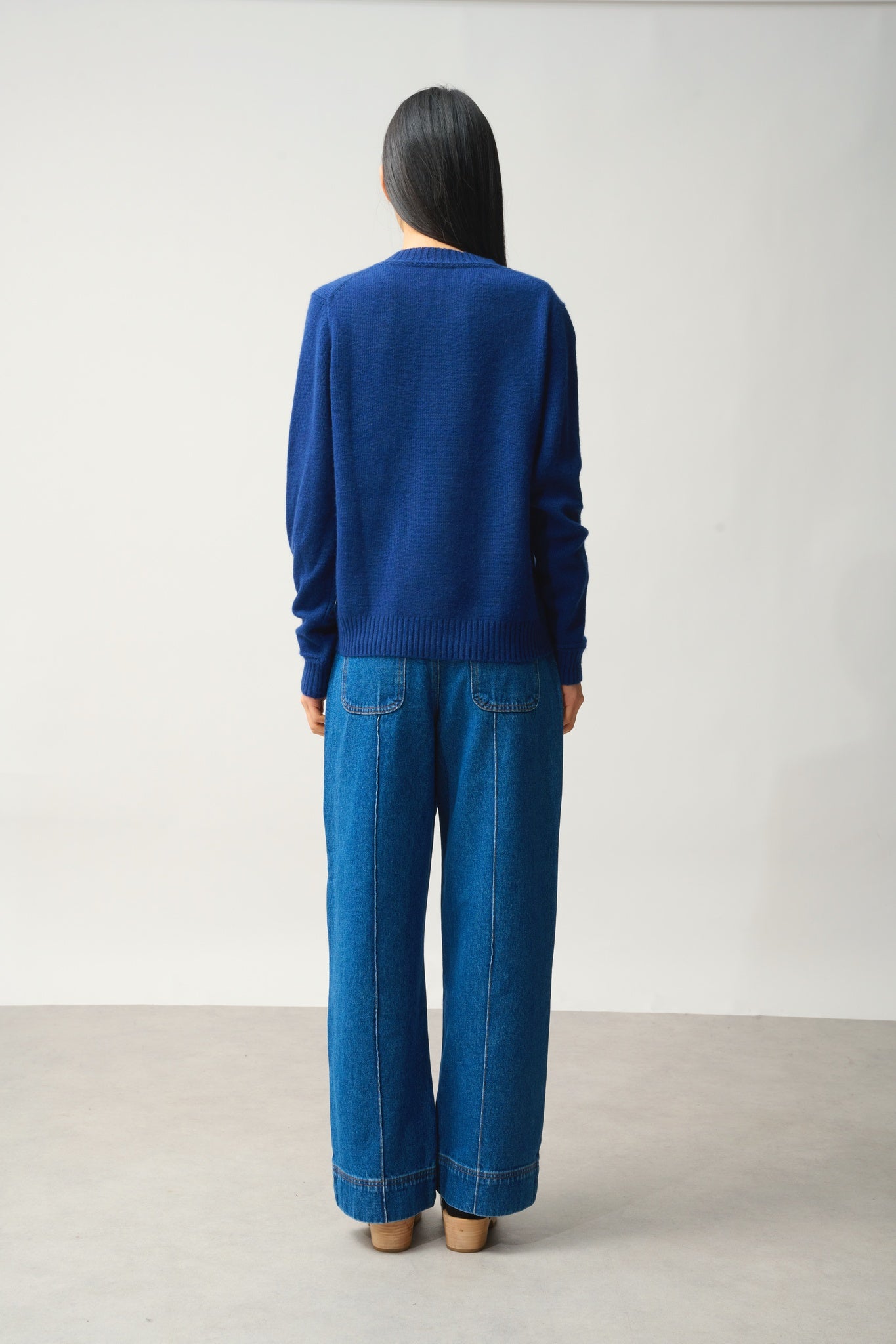 JETSAN pull col rond 4 fils minuit 100% cachemire