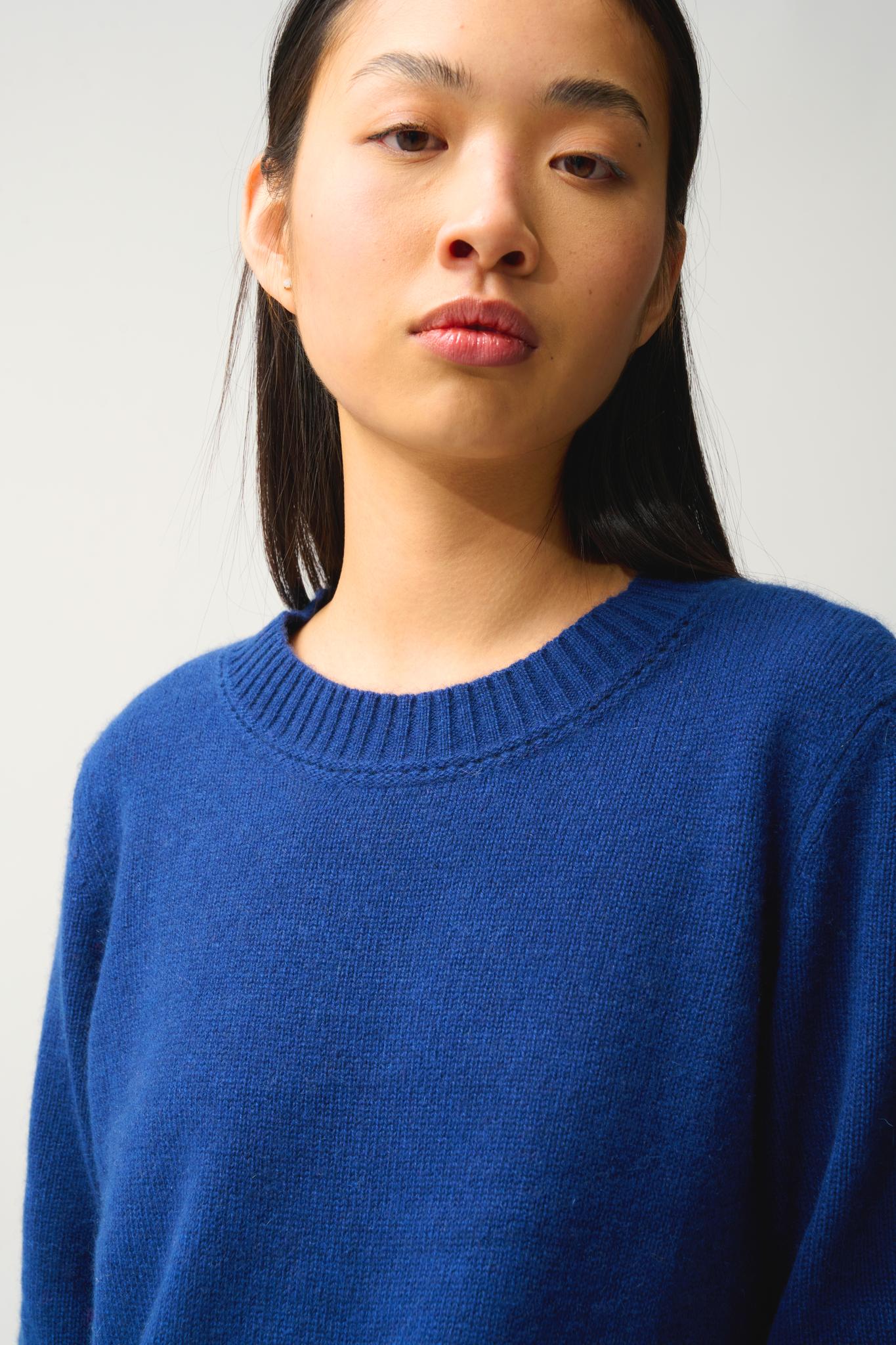 JETSAN pull col rond 4 fils minuit 100% cachemire