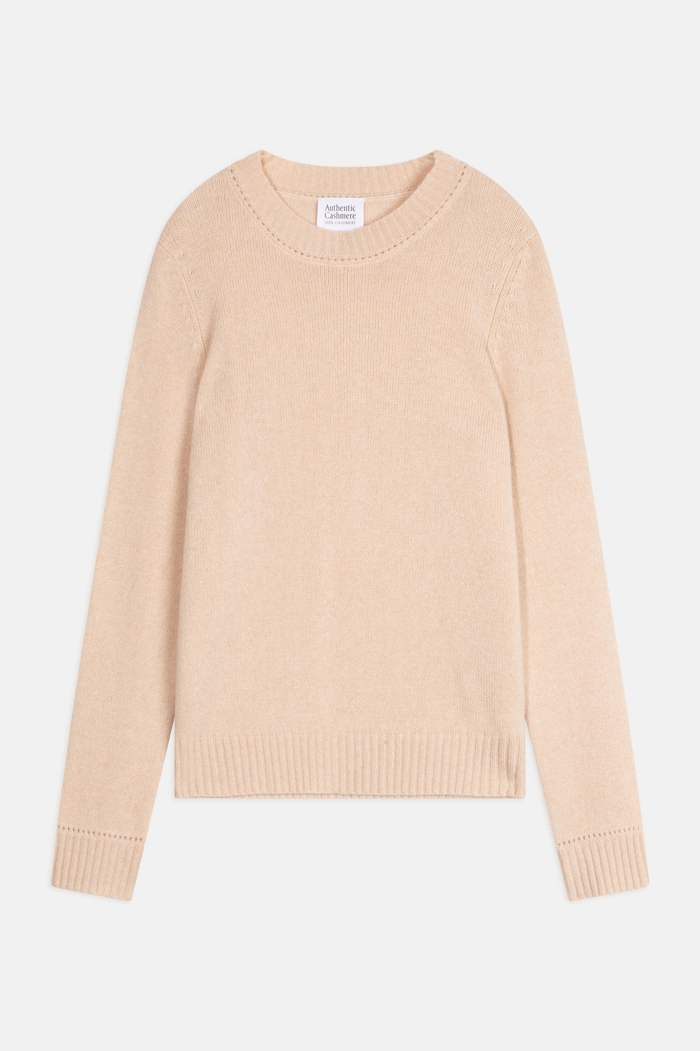 jetsan pull col rond 4 fils sable 100% cachemire