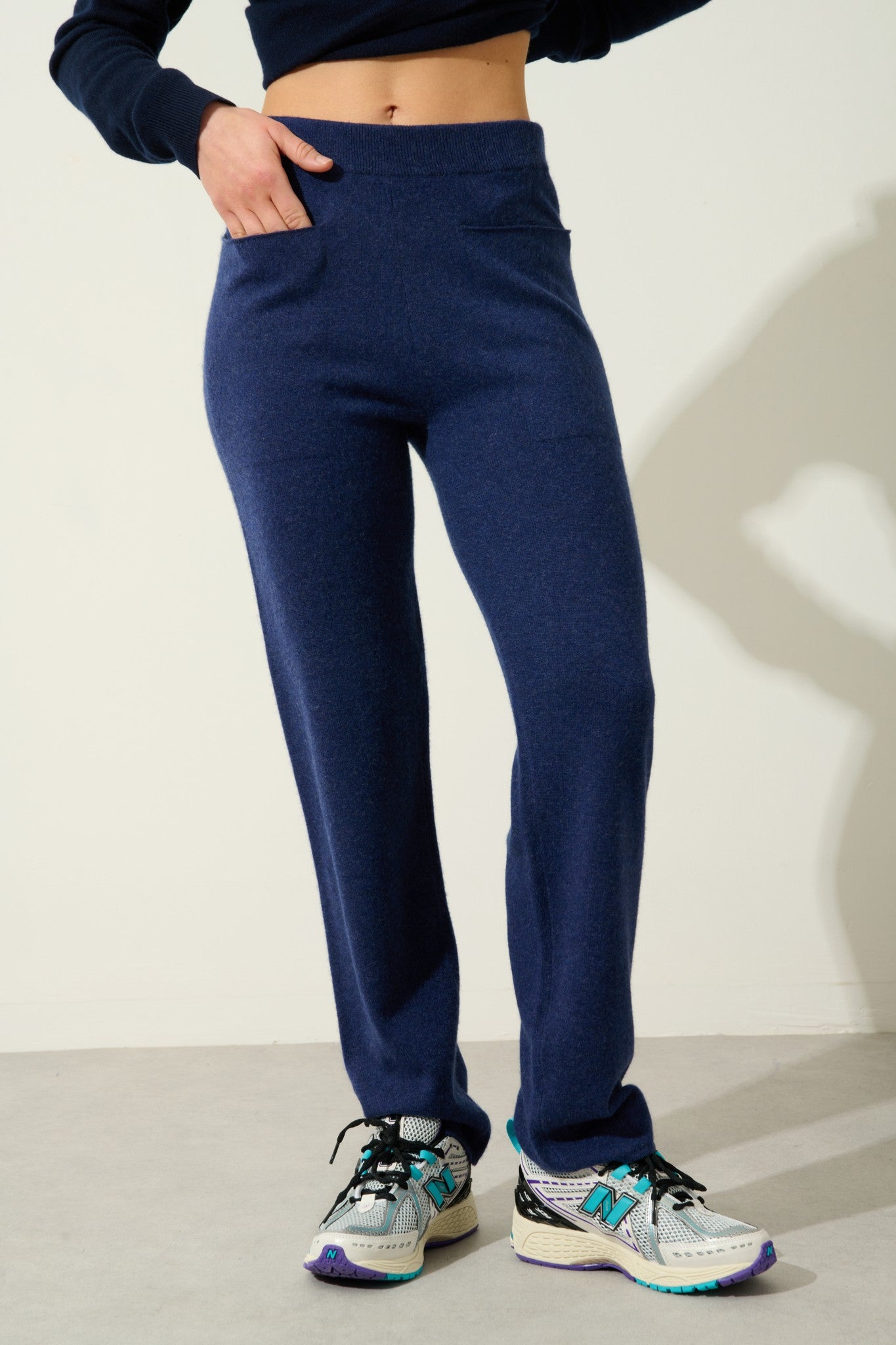 jigme jogging bleu nuit 100% cachemire