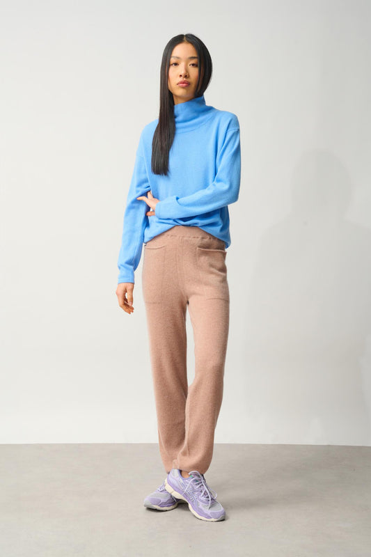 JIGME camel mottled jogging suit 100% cashmere