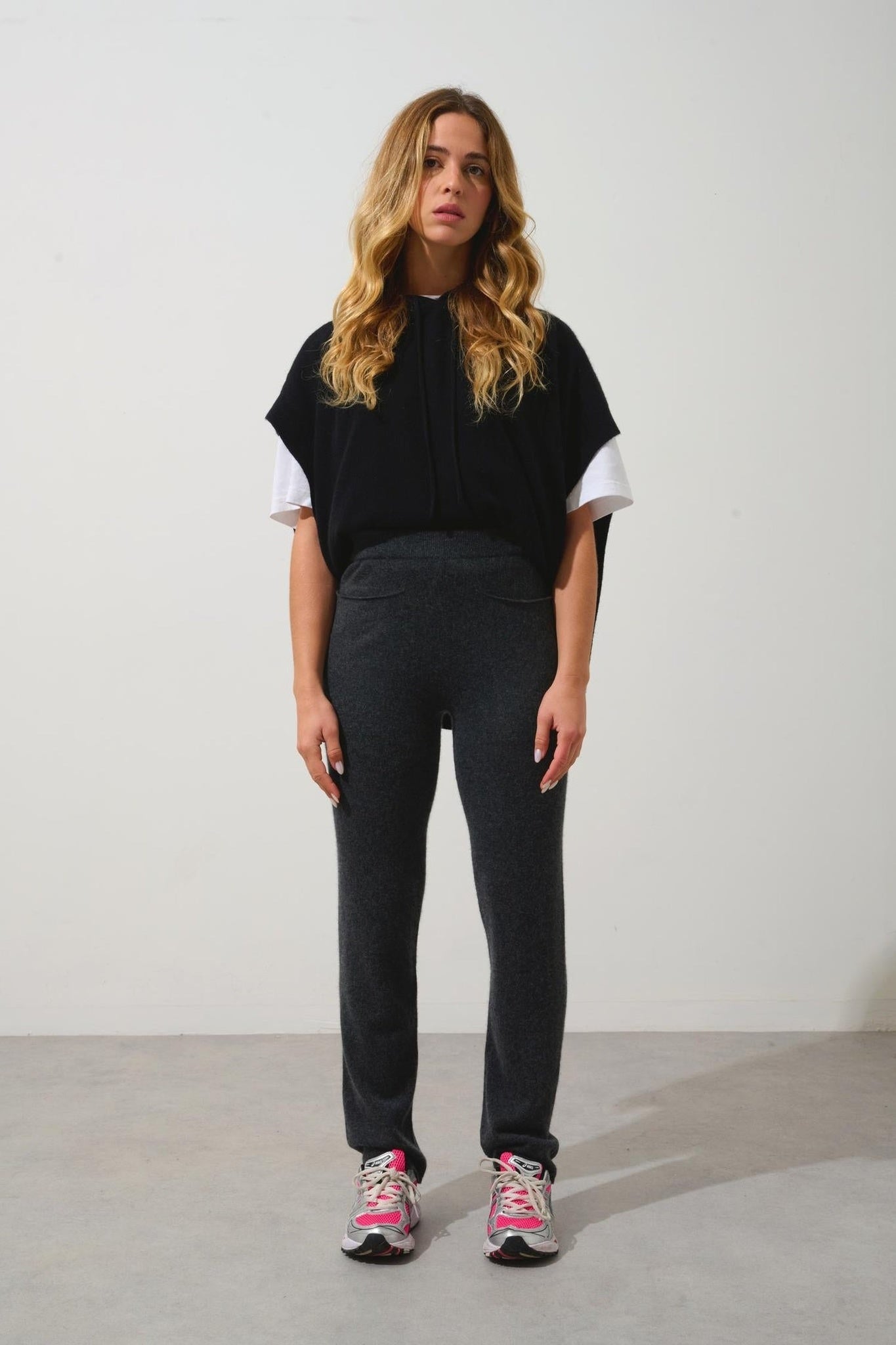 JIGME jogging suit carbon mottled 100% cashmere