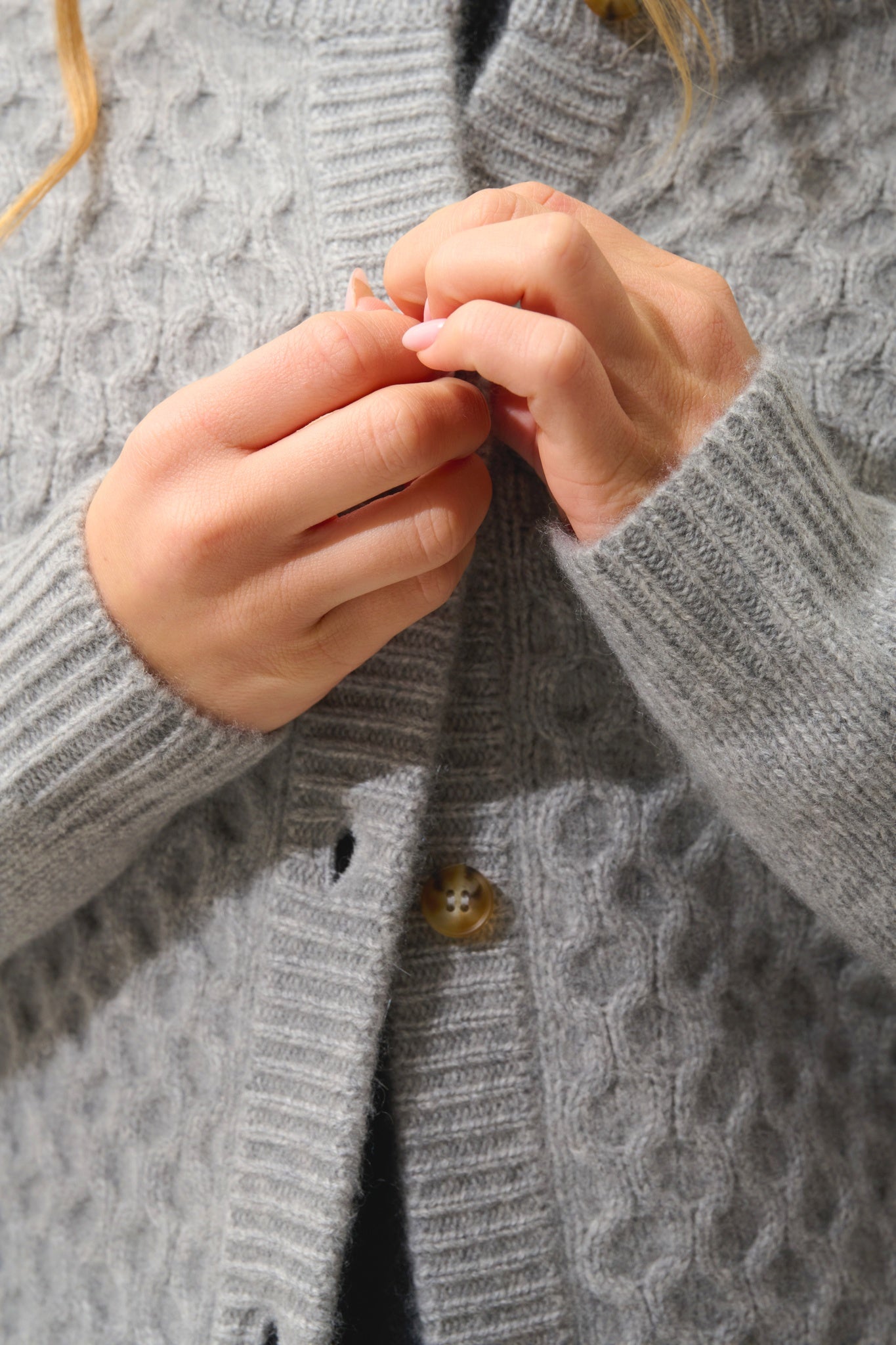 JINPA 8-thread mottled cloud cardigan 100% cashmere