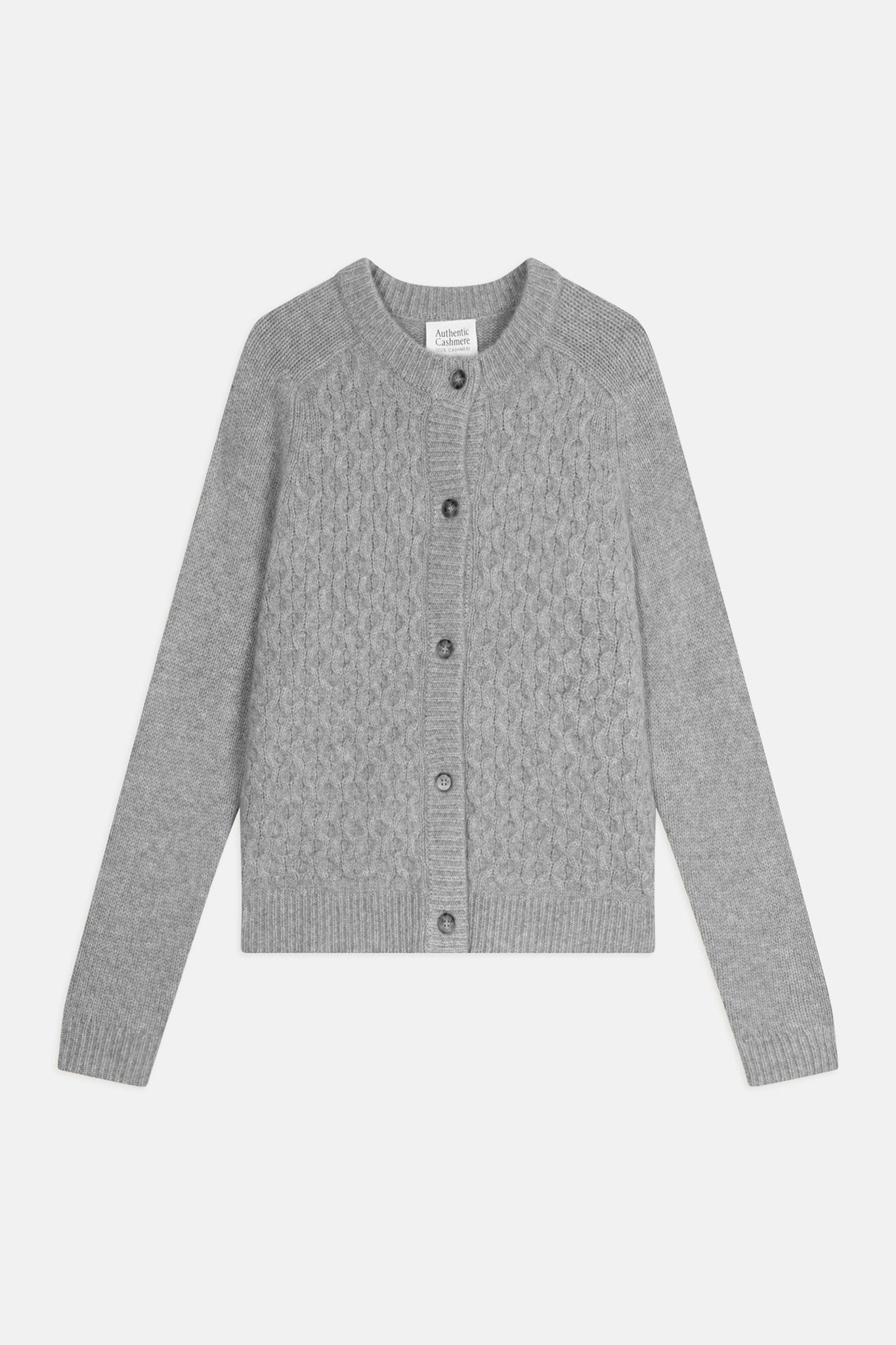 jinpa cardigan col rond 8 fils nuage chiné 100% cachemire