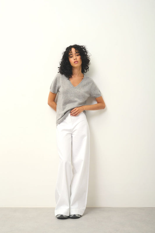 KALI thirt v-neck cloudy mottled 100% cashmere