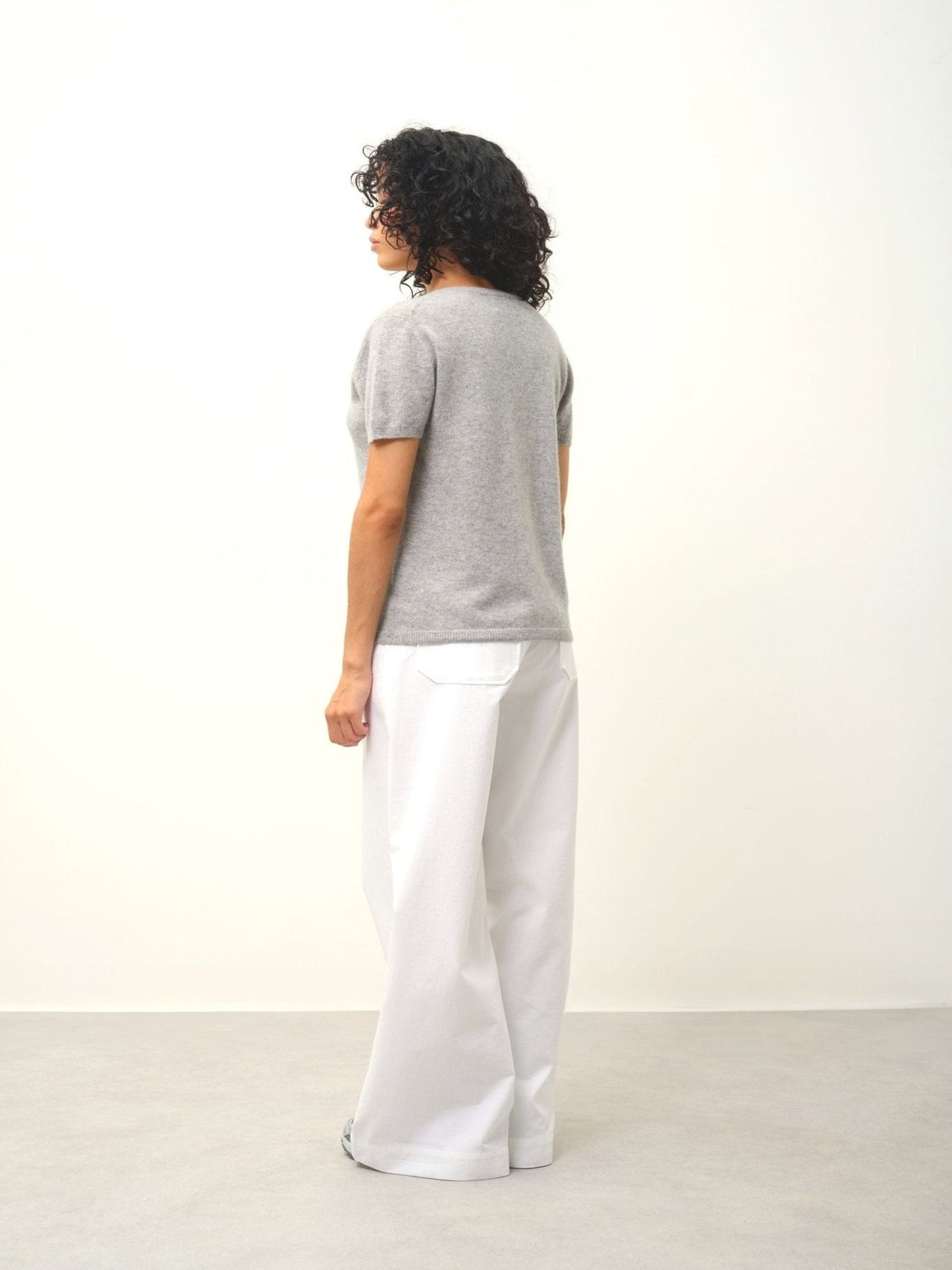 KALI thirt v-neck cloudy mottled 100% cashmere