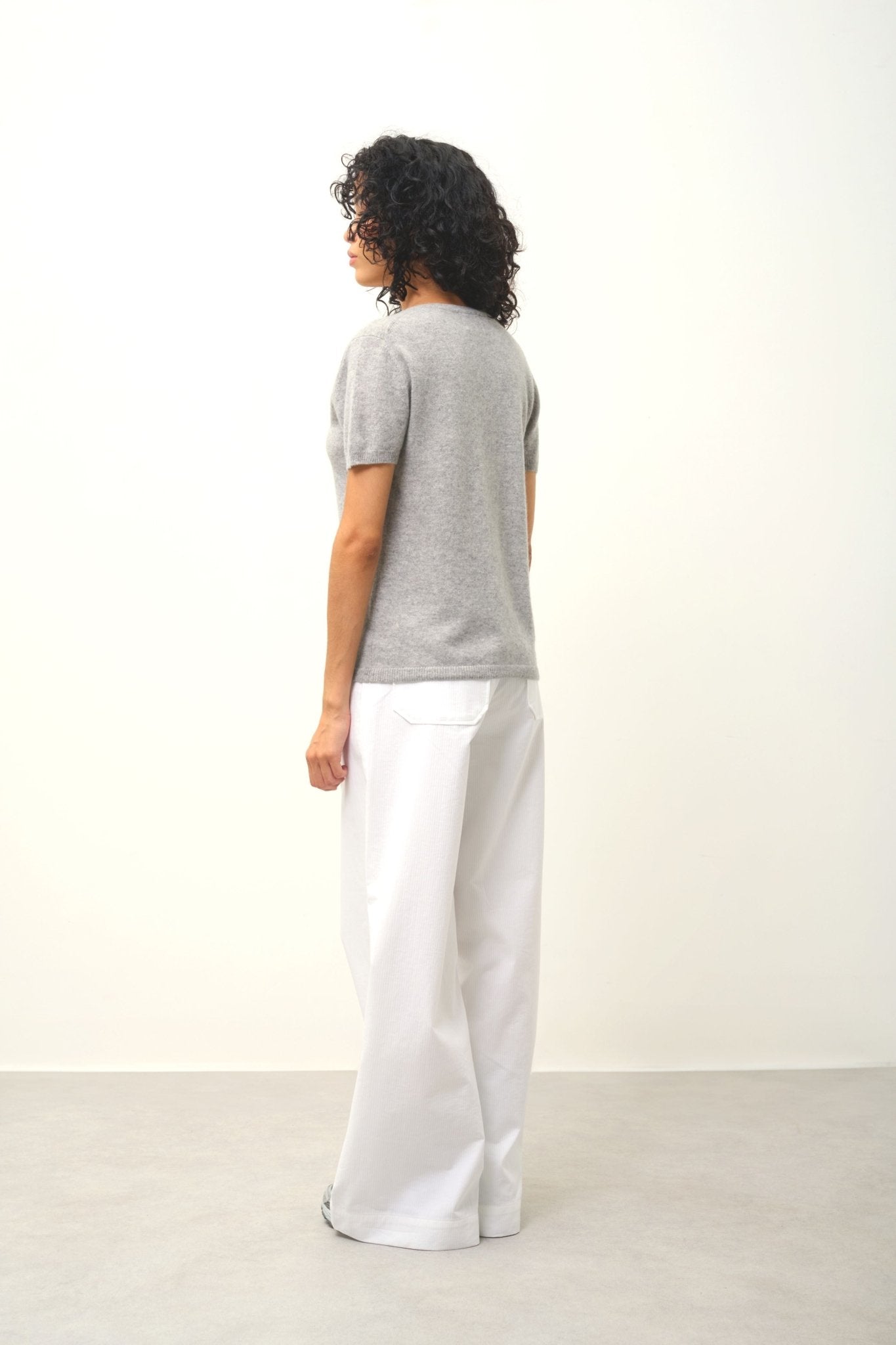 KALI thirt v-neck cloudy mottled 100% cashmere