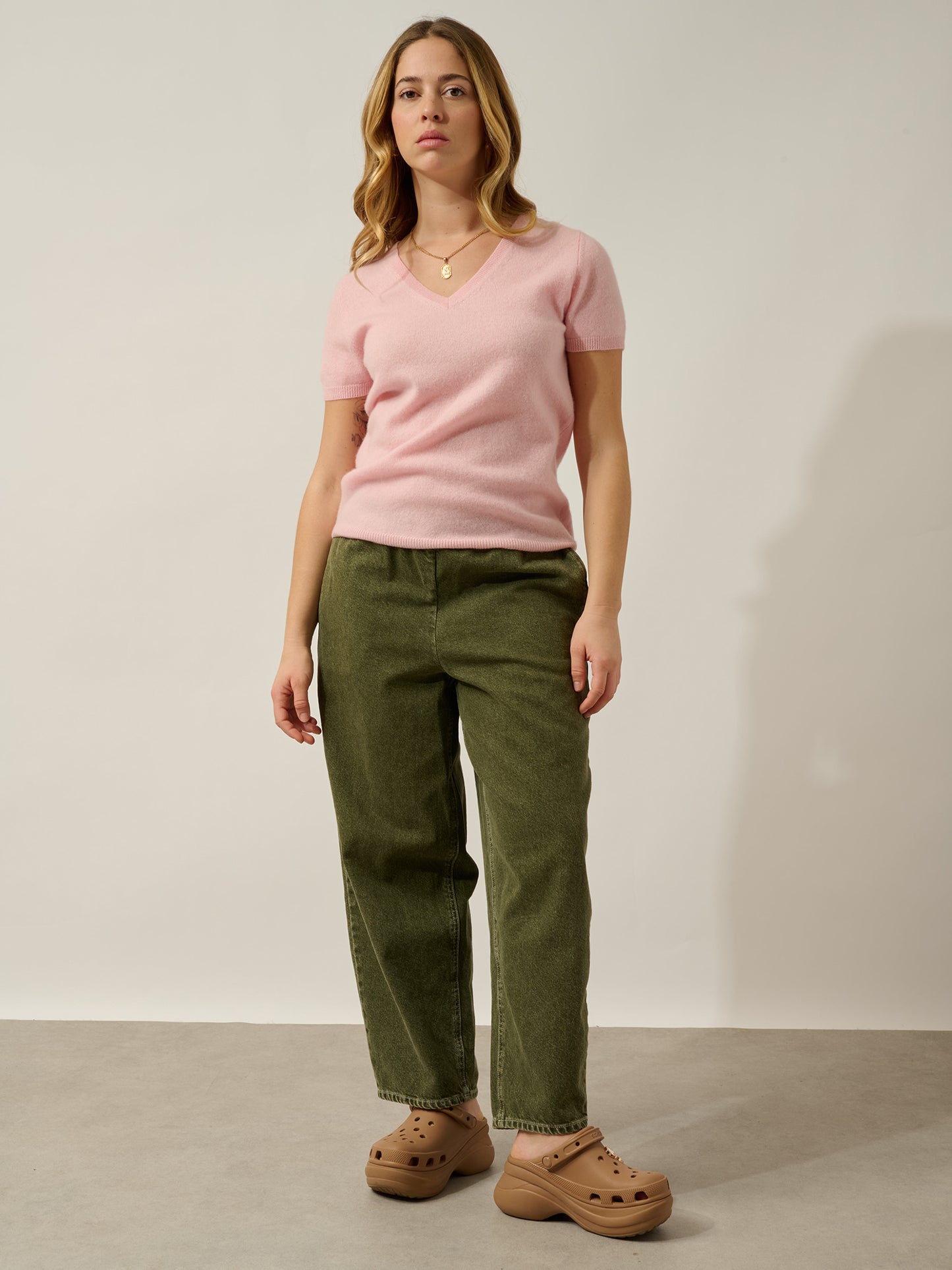 KALI T-Shirt mit V-Ausschnitt Ballerina 100% Kaschmir