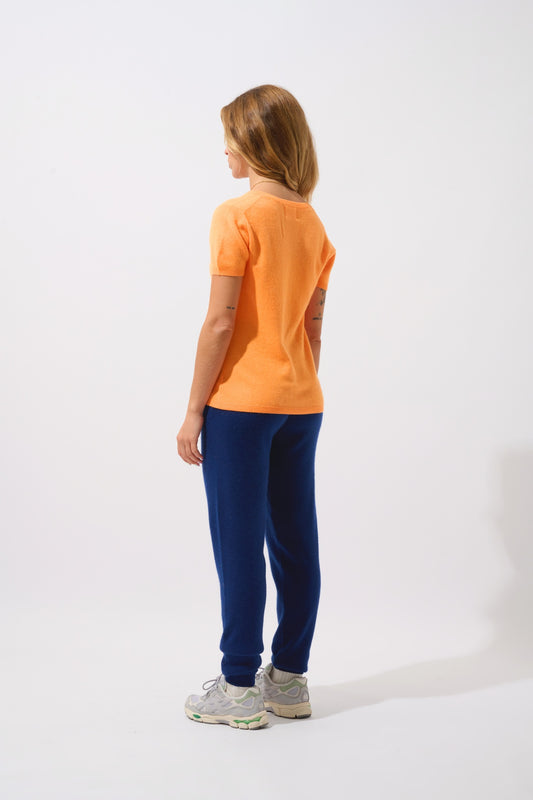 KALI t-shirt col v clementine 100% cachemire