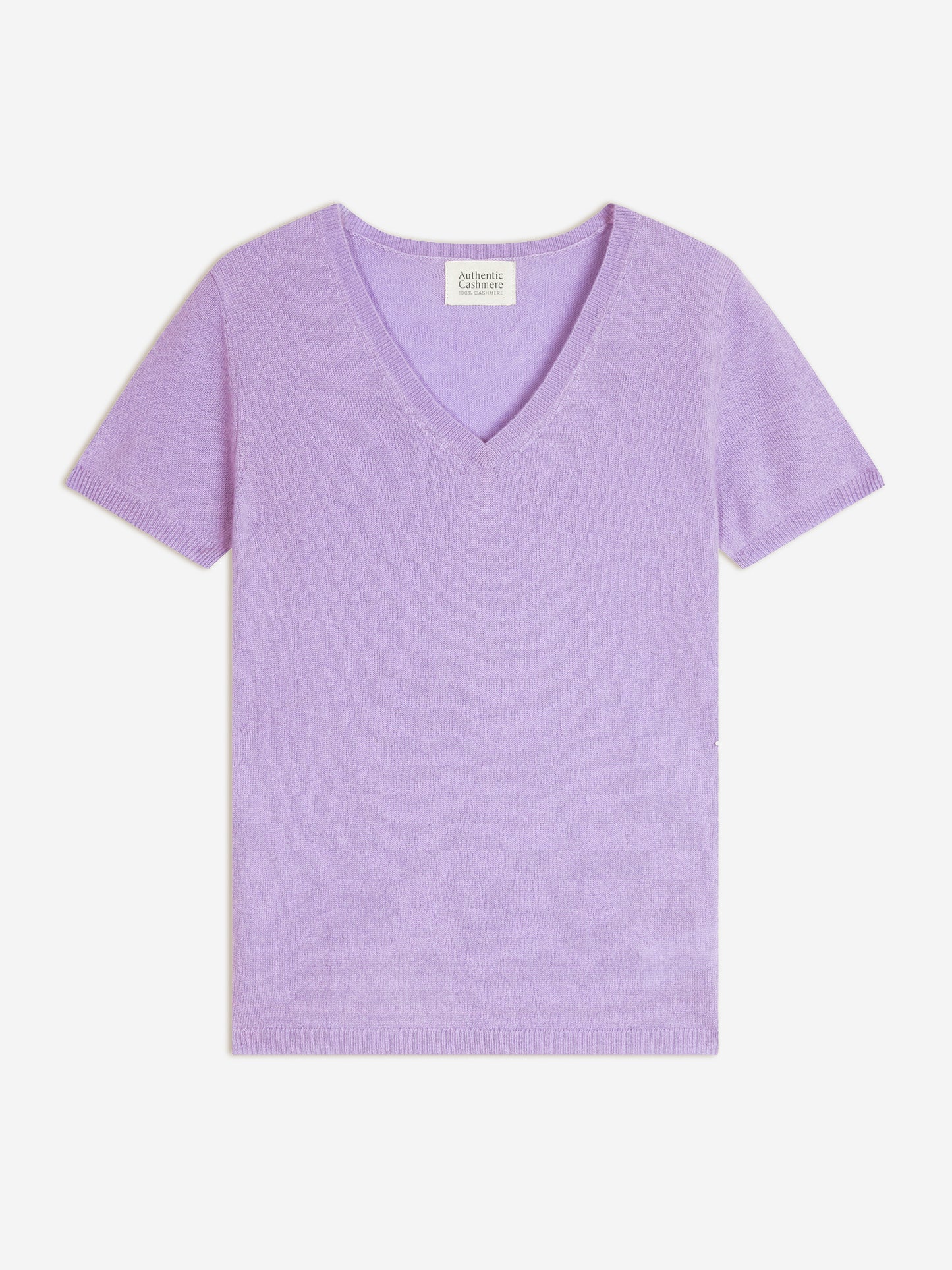 KALI t-shirt col v mauve 100% cachemire