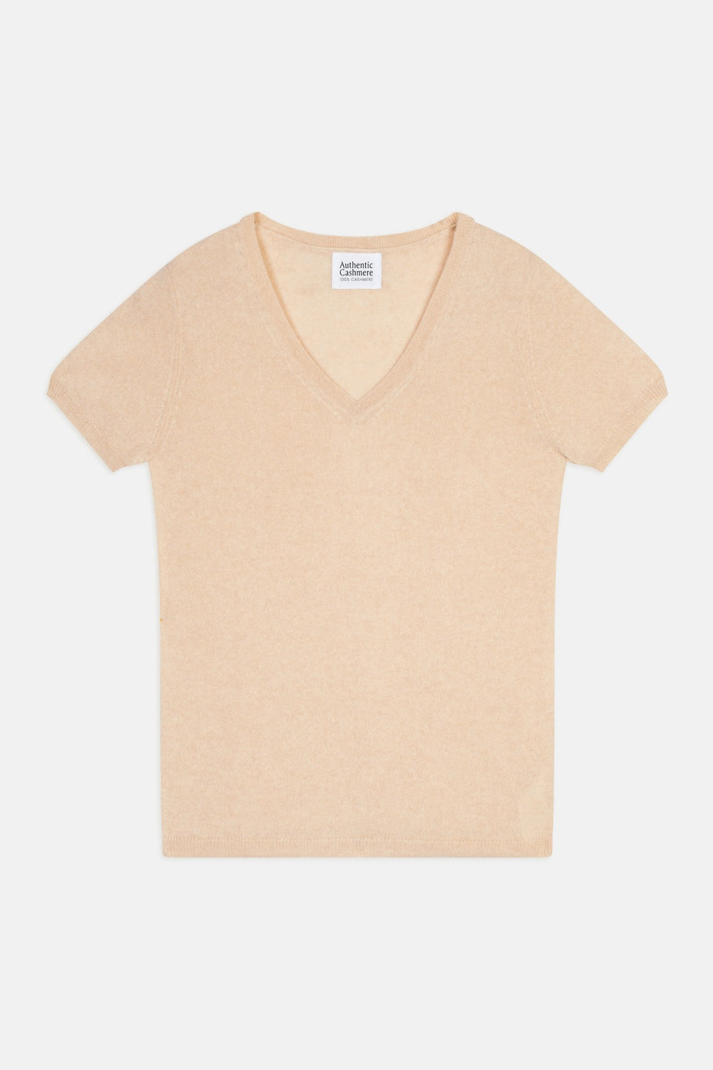 kali t-shirt col v sable 100% cachemire