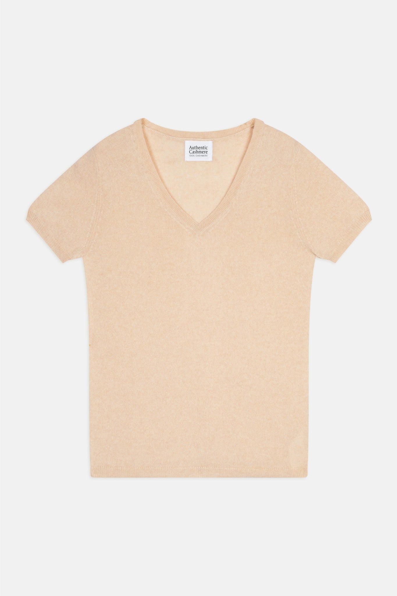 kali t-shirt col v sable 100% cachemire