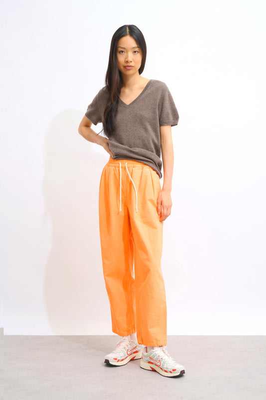 KALI thirt v-neck taupe mottled 100% cashmere