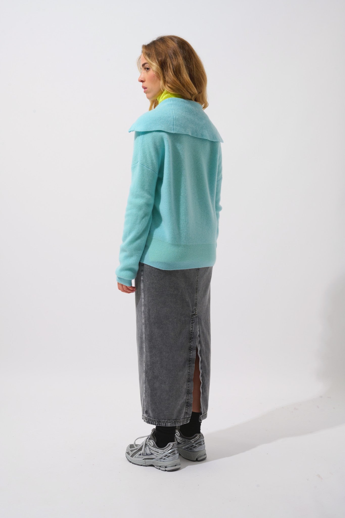 karma pull camionneur aqua 100% cachemire