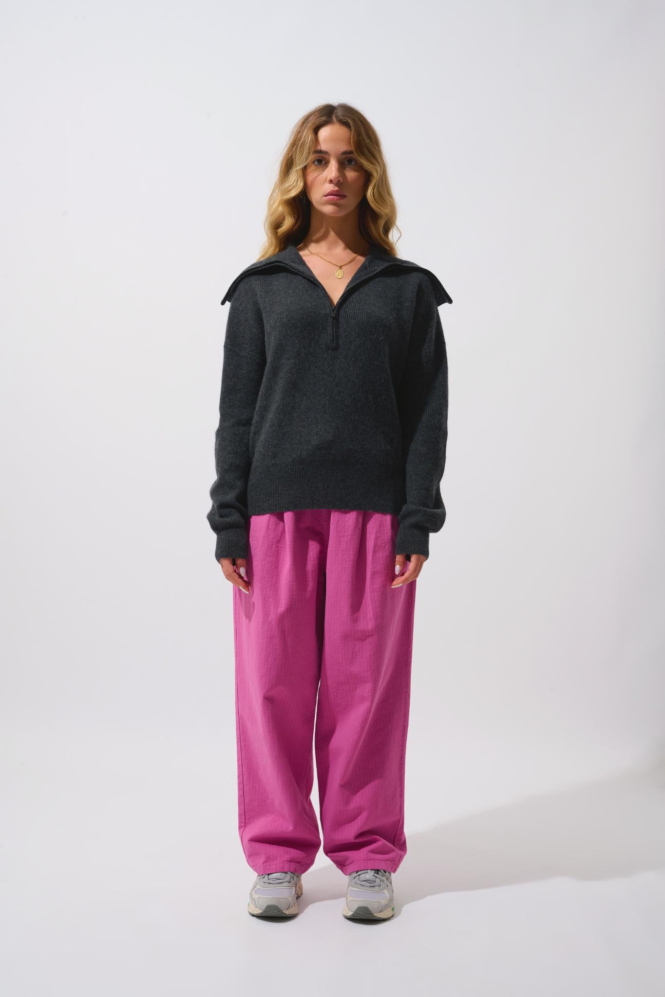 KARMA pull camionneur carbone chiné 100% cachemire