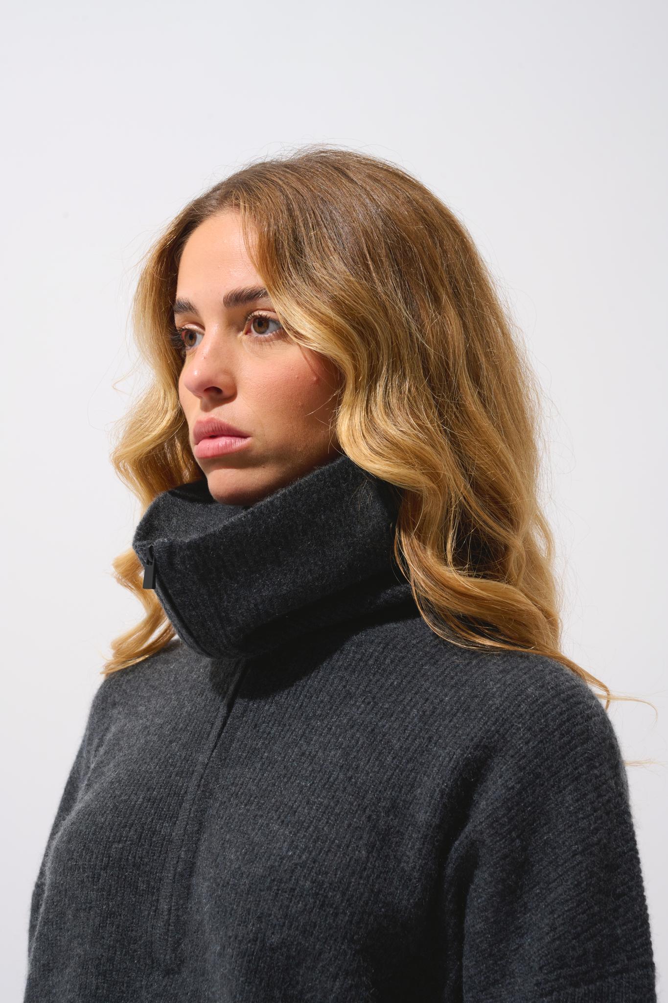 KARMA pull camionneur carbone chiné 100% cachemire