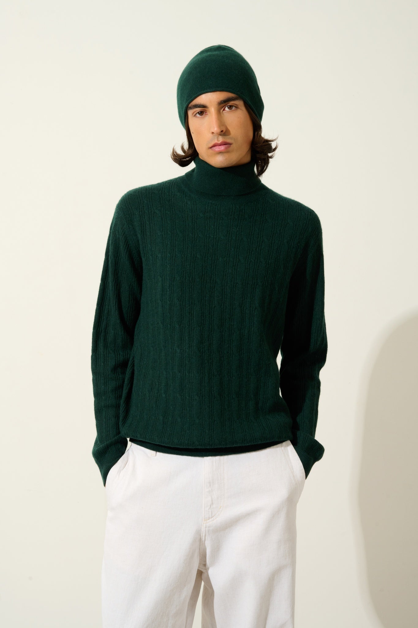 KONA Rollkragenpullover Zypresse 100% Kaschmir