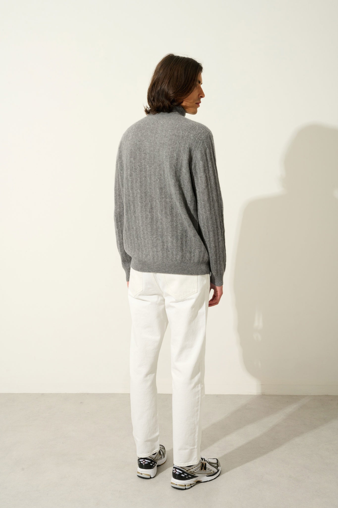 KONA turtleneck sweater mottled flannel 100% cashmere