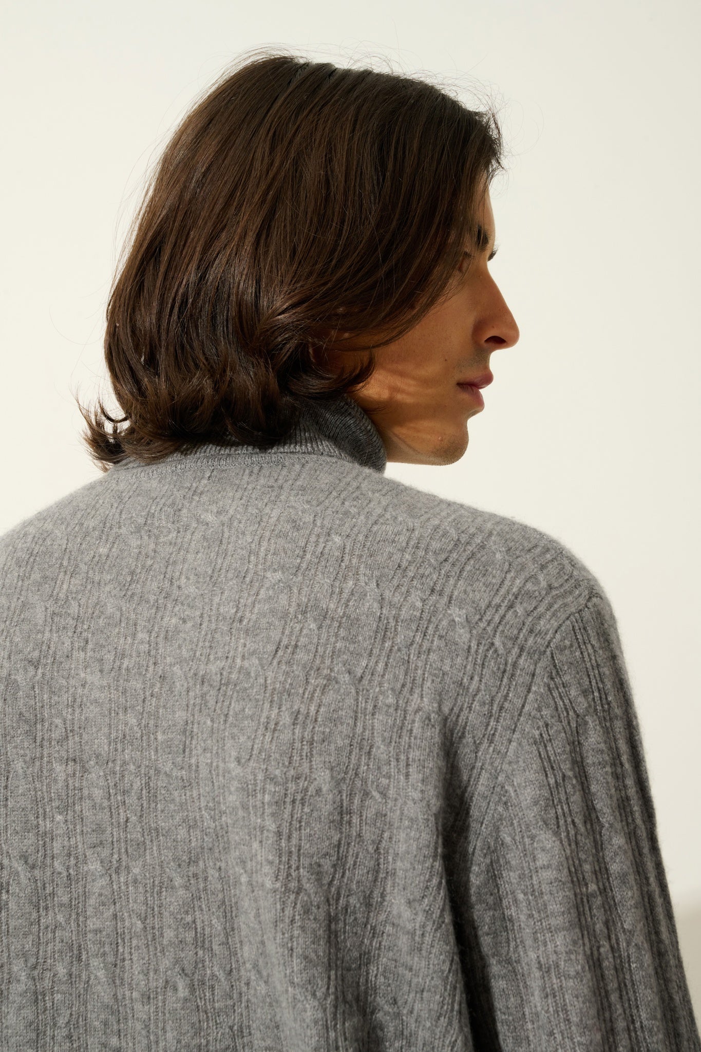 KONA Rollkragenpullover Flanell meliert 100% Kaschmir