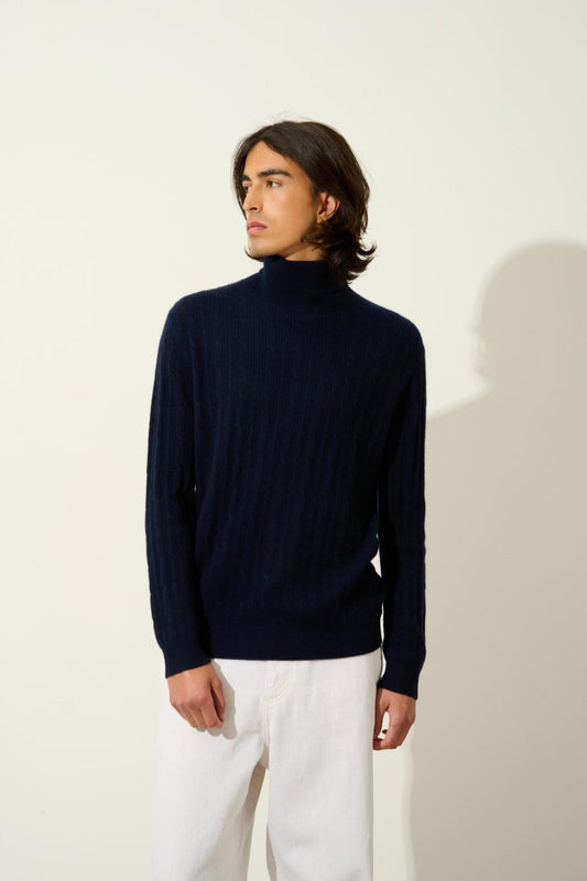 KONA navy turtleneck sweater 100% cashmere