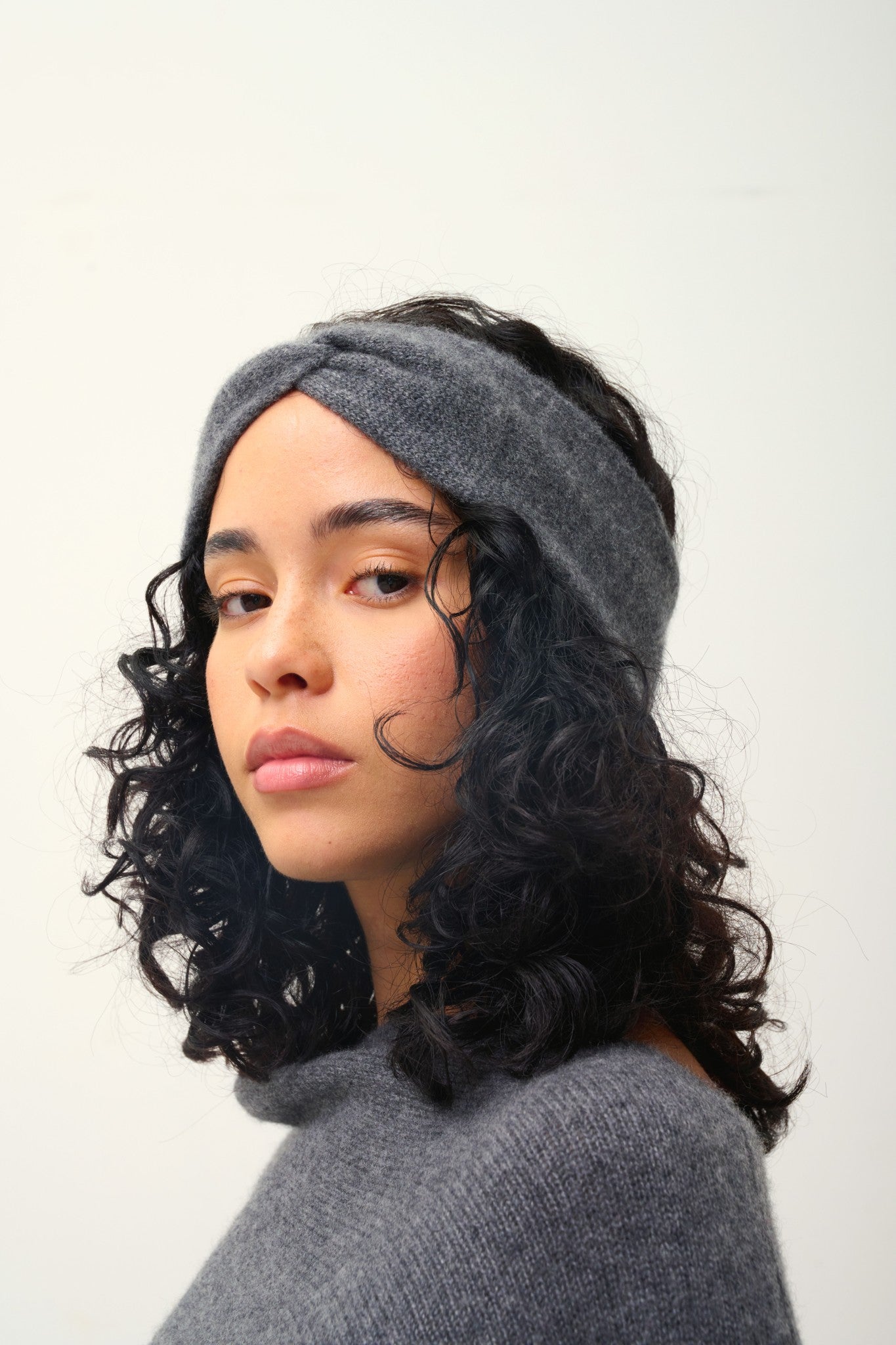 lana bandeau 4 fils anthracite chiné 100% cachemire