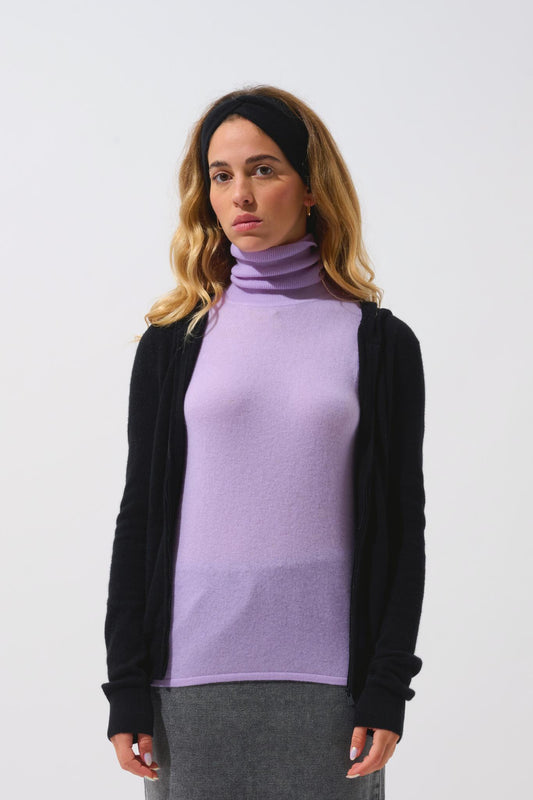 LANA 4-thread headband black 100% cashmere