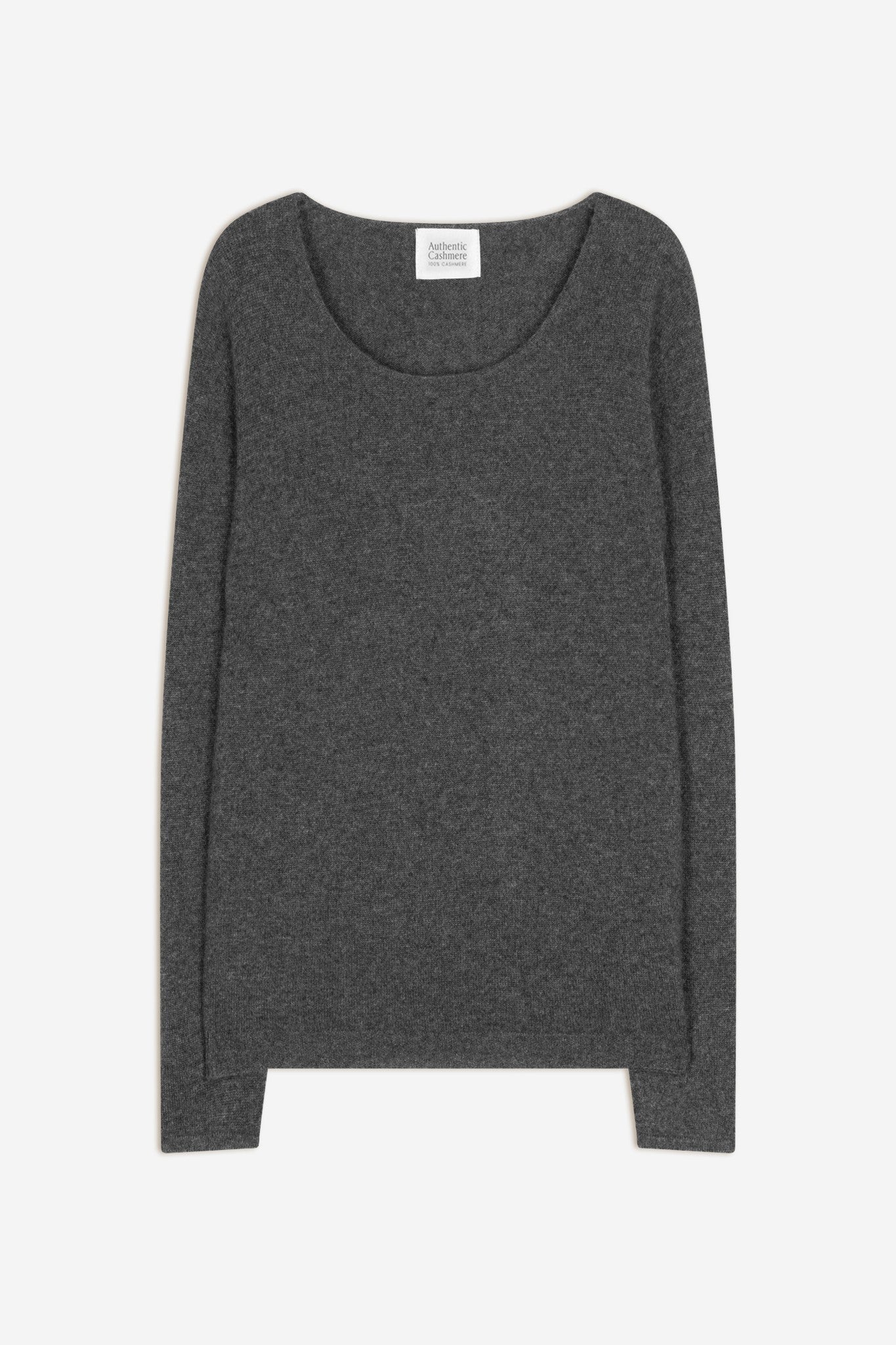 lanfon pull col bateau anthracite chiné 100% cachemire