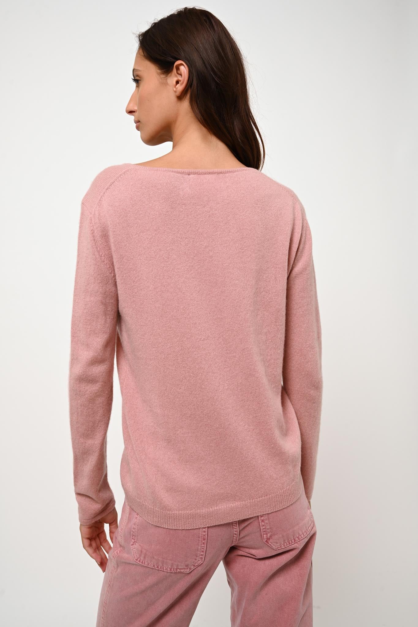 LANFON rosewood boat-neck sweater 100% cashmere